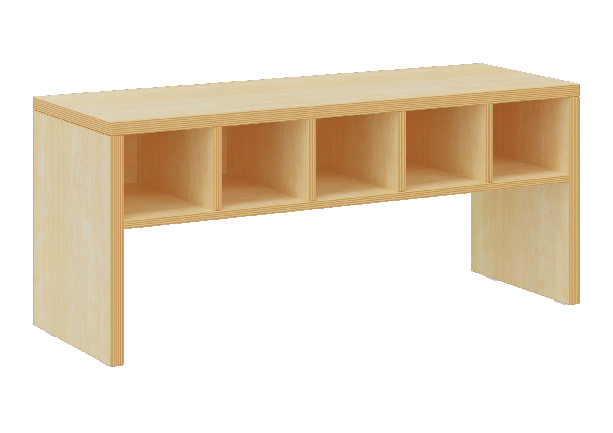 hej Garderobenbank T mit Fächern Höhe 43 cm, Breite 100 cm, Ahorn Dekor