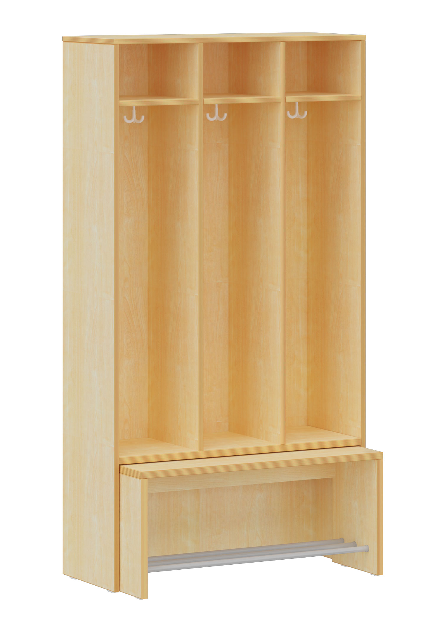 hej Garderobe mit Ausziehbank B mit 30,8 cm Fachbreite Größe 5, 3 Schrankfächer