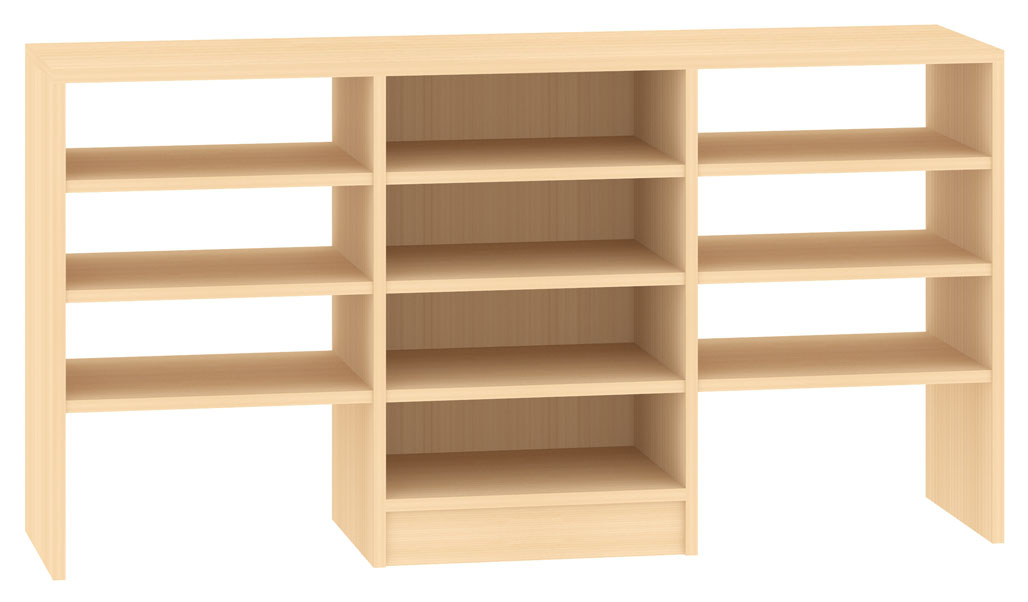 Raumteilregal für 2 Rollkästen, Breite 149 cm