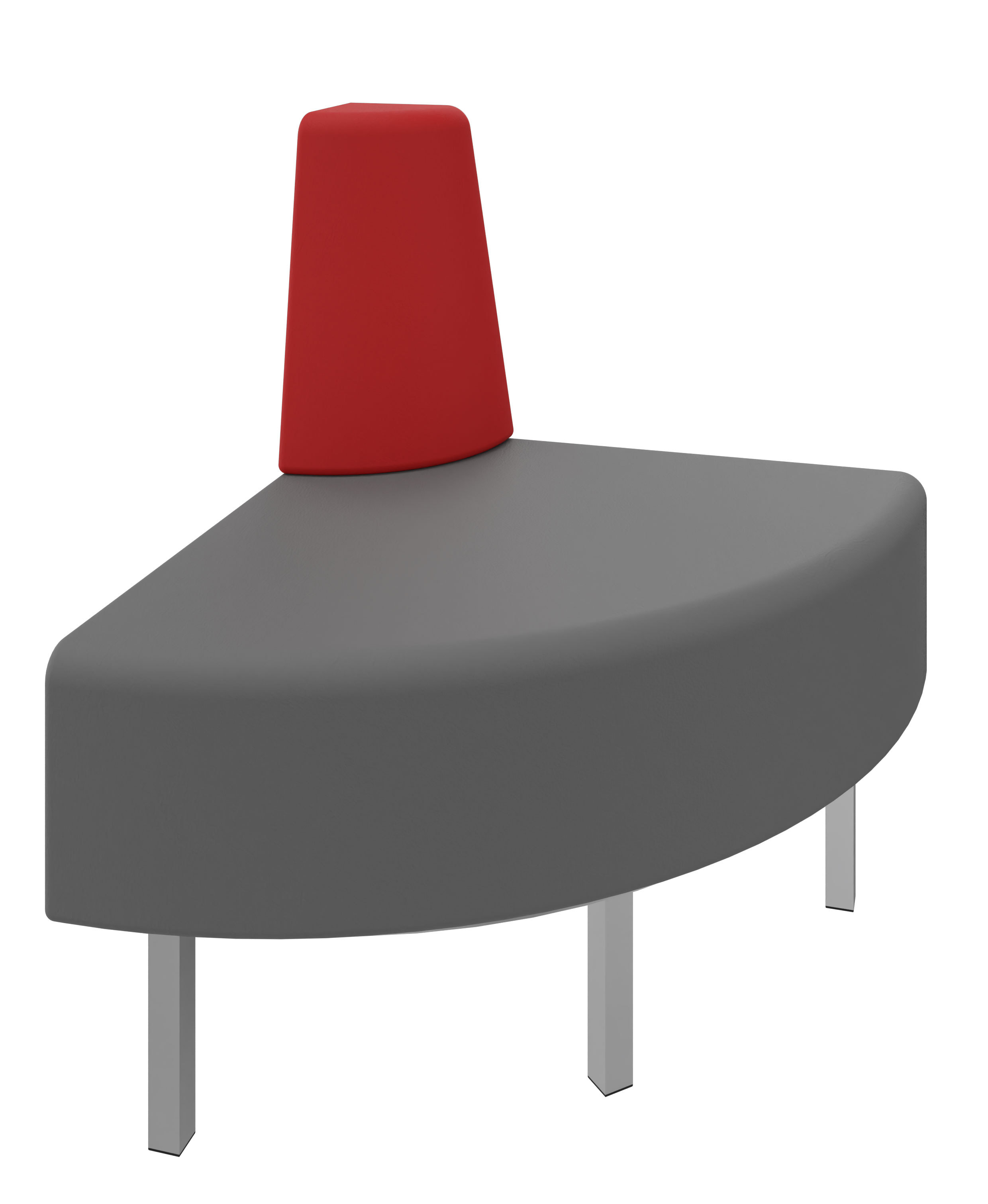 Litti Außeneckelement SOFTSKIN grau / rot