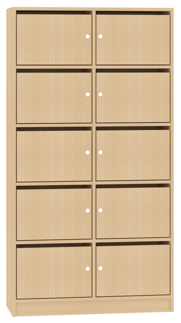 Personalschrank, Breite 100 cm mit 10 Wert- und Postfächern