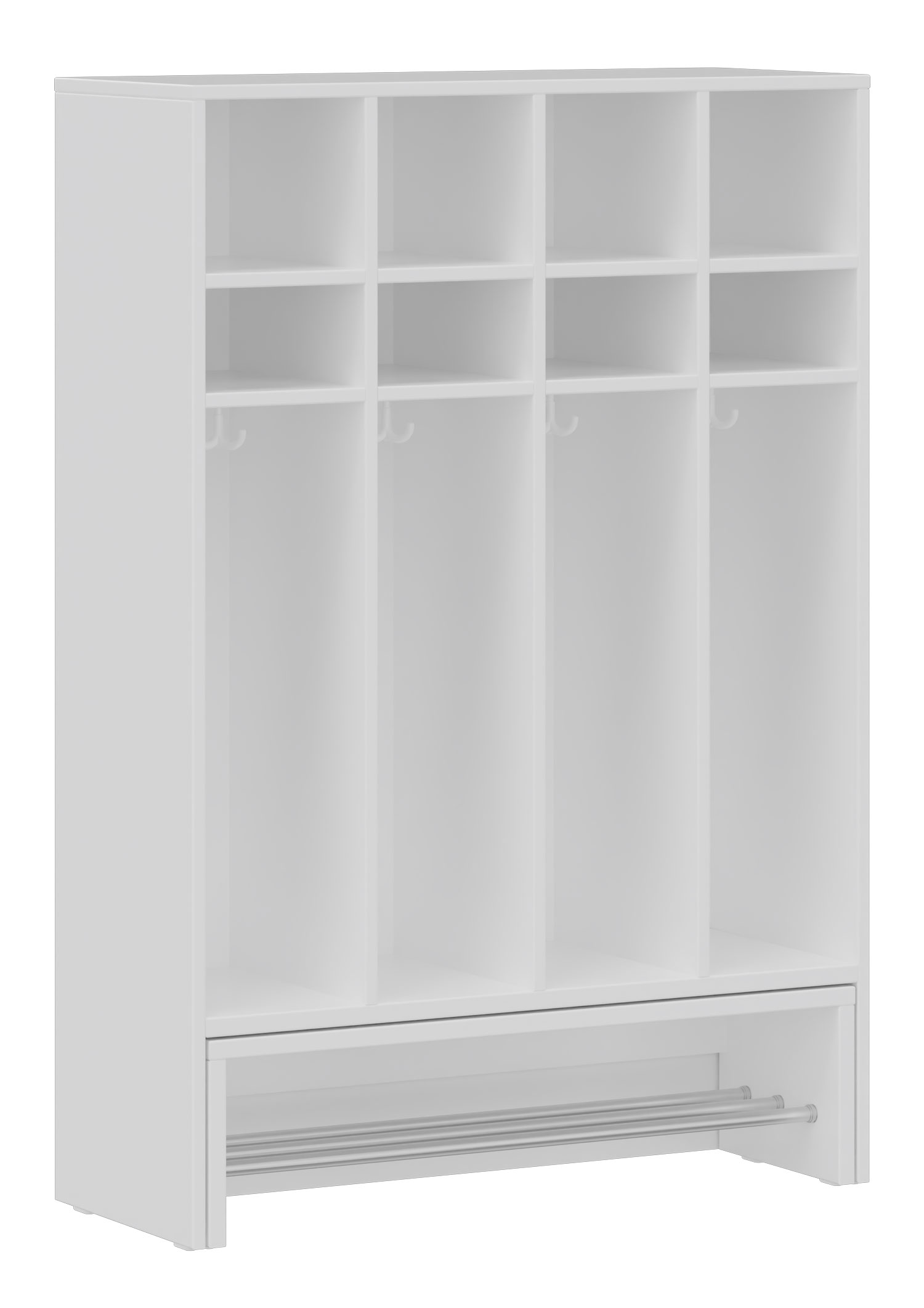 hej Garderobe mit Ausziehbank B mit 22,6 cm Fachbreite Größe 1, 4 Schrankfächer