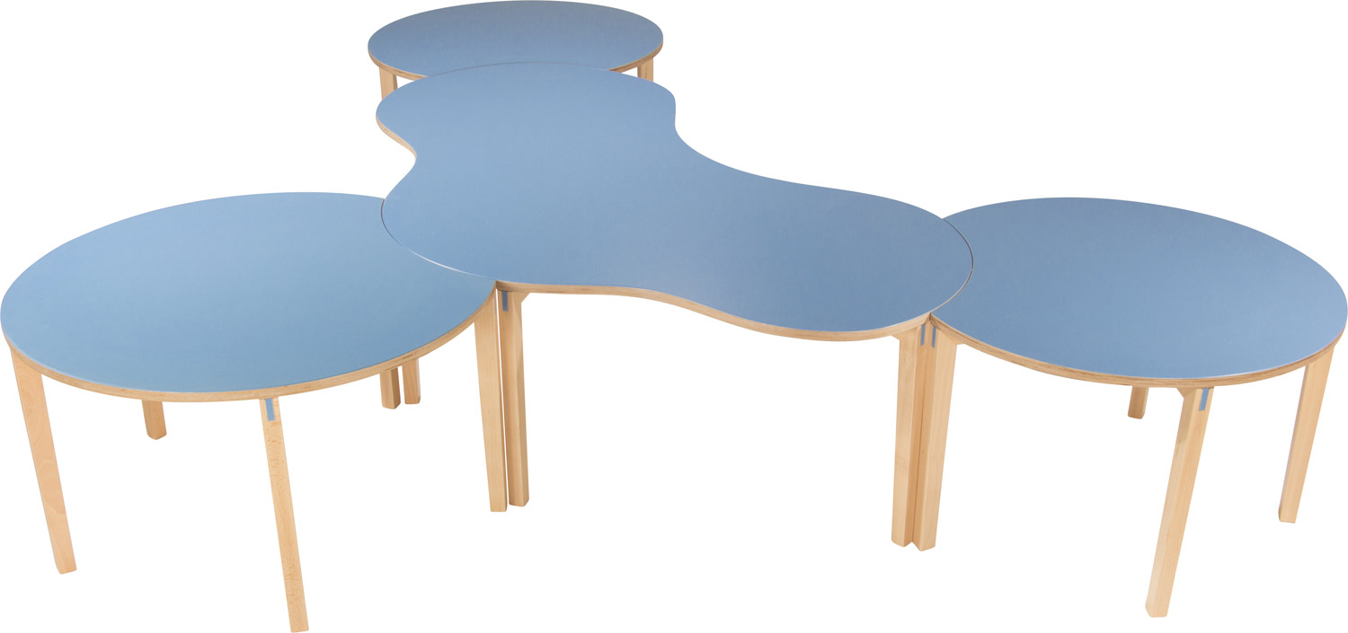 Tischplatte Doki-Station blau