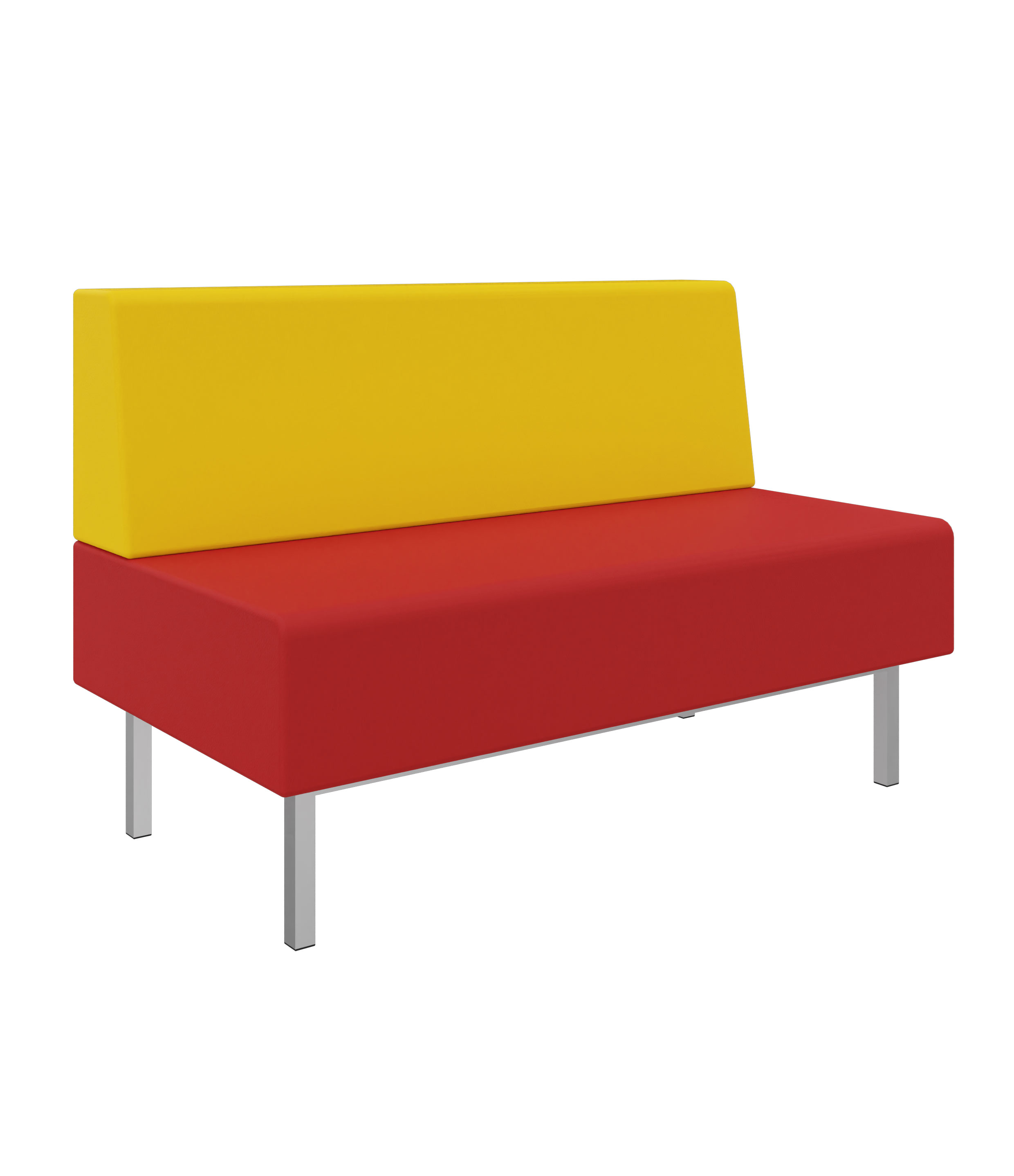 Litti Bank 2-Sitzer SOFTSKIN rot / gelb