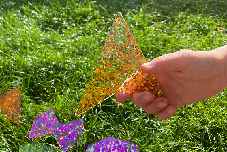 Regenbogen Glitzer Scheiben