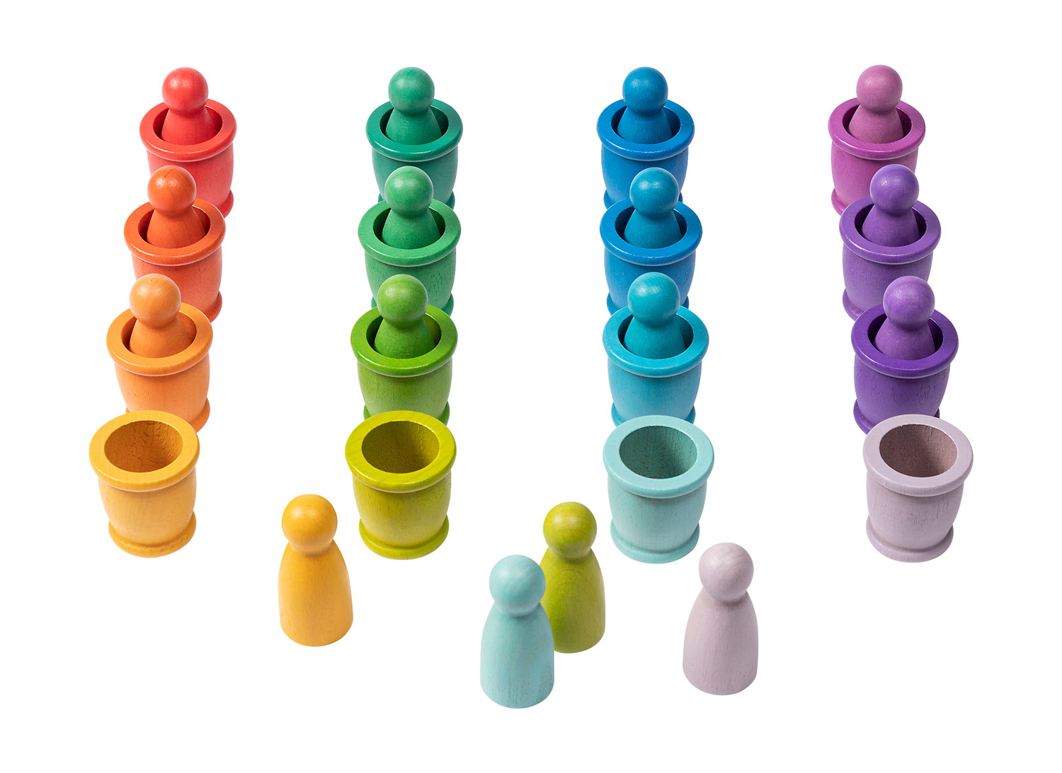 Regenbogen Figuren mit Farbbecher