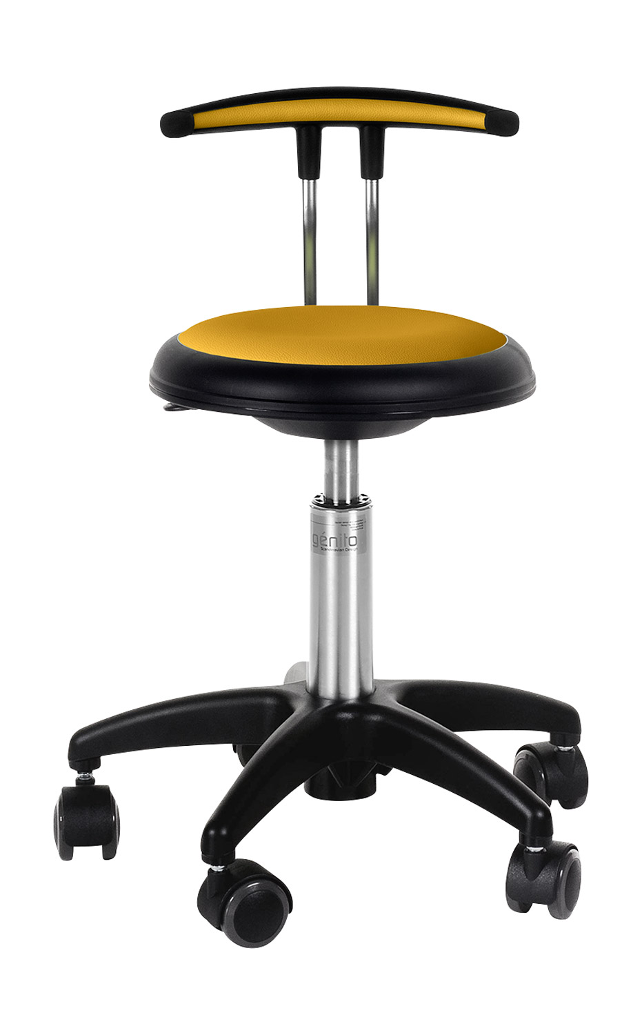 Rollhocker mit Rückenlehne