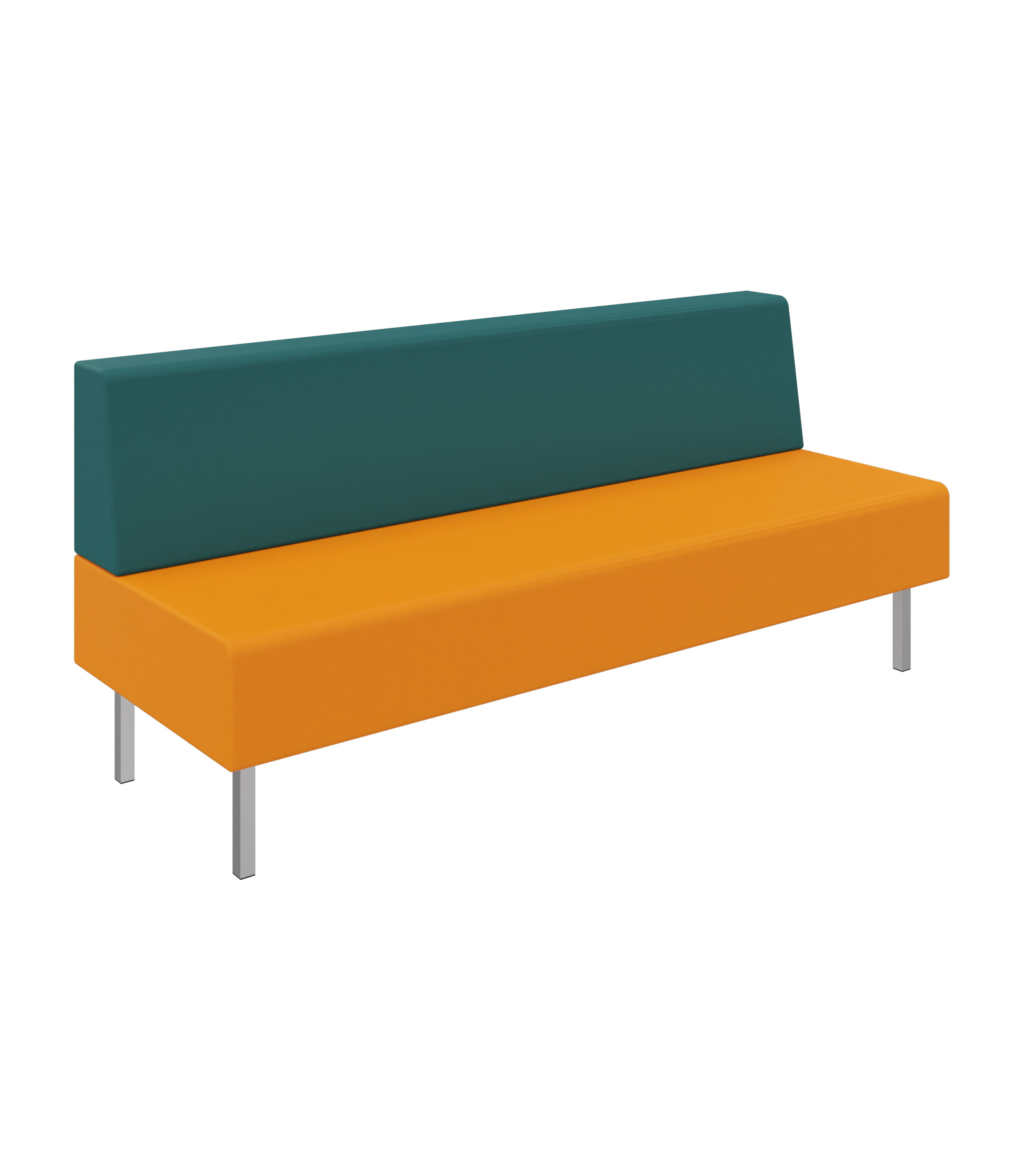 Litti Bank 3-Sitzer SOFTSKIN orange / petrol