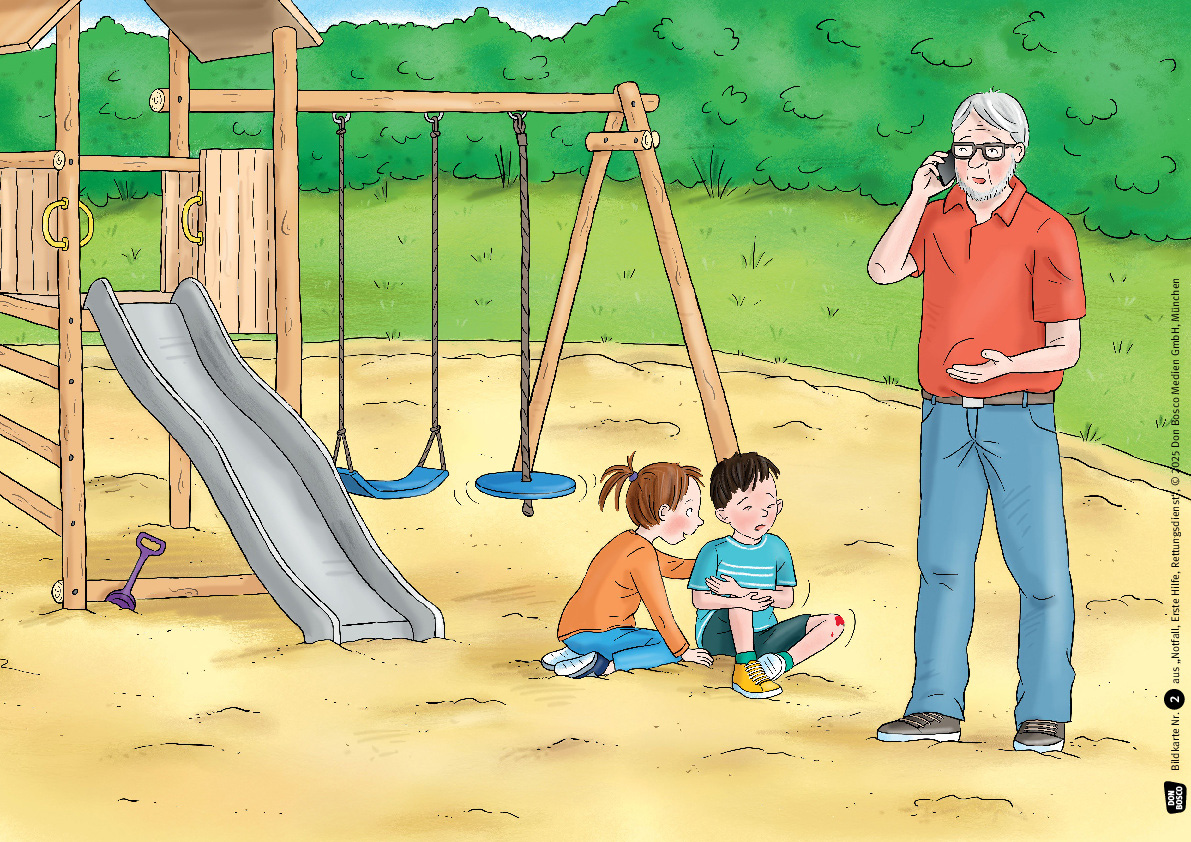 Notfall, Erste Hilfe, Rettungsdienst. Von den Aufgaben der Ersthelfer und was Kinder tun können.