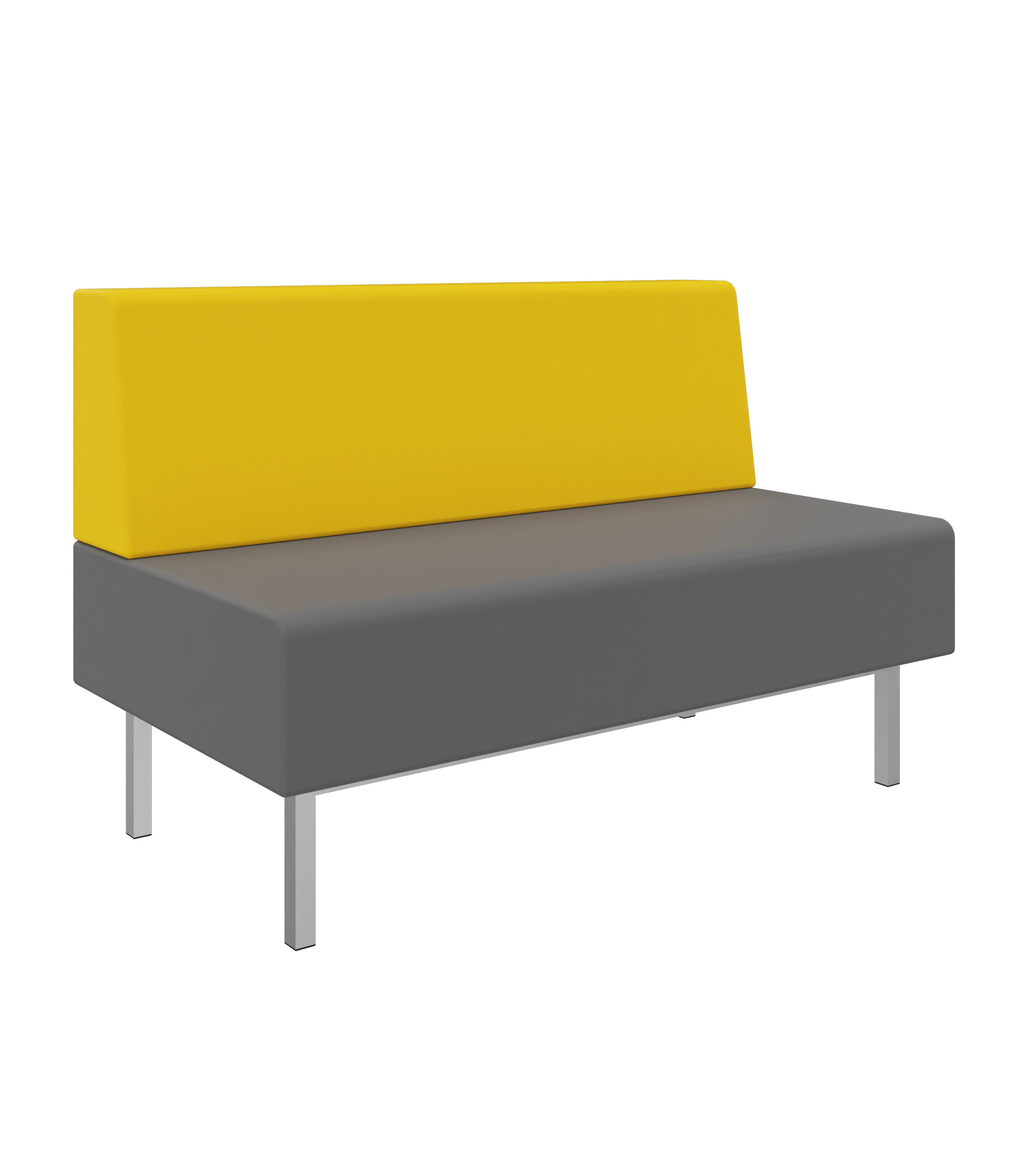 Litti Bank 2-Sitzer SOFTSKIN grau / gelb