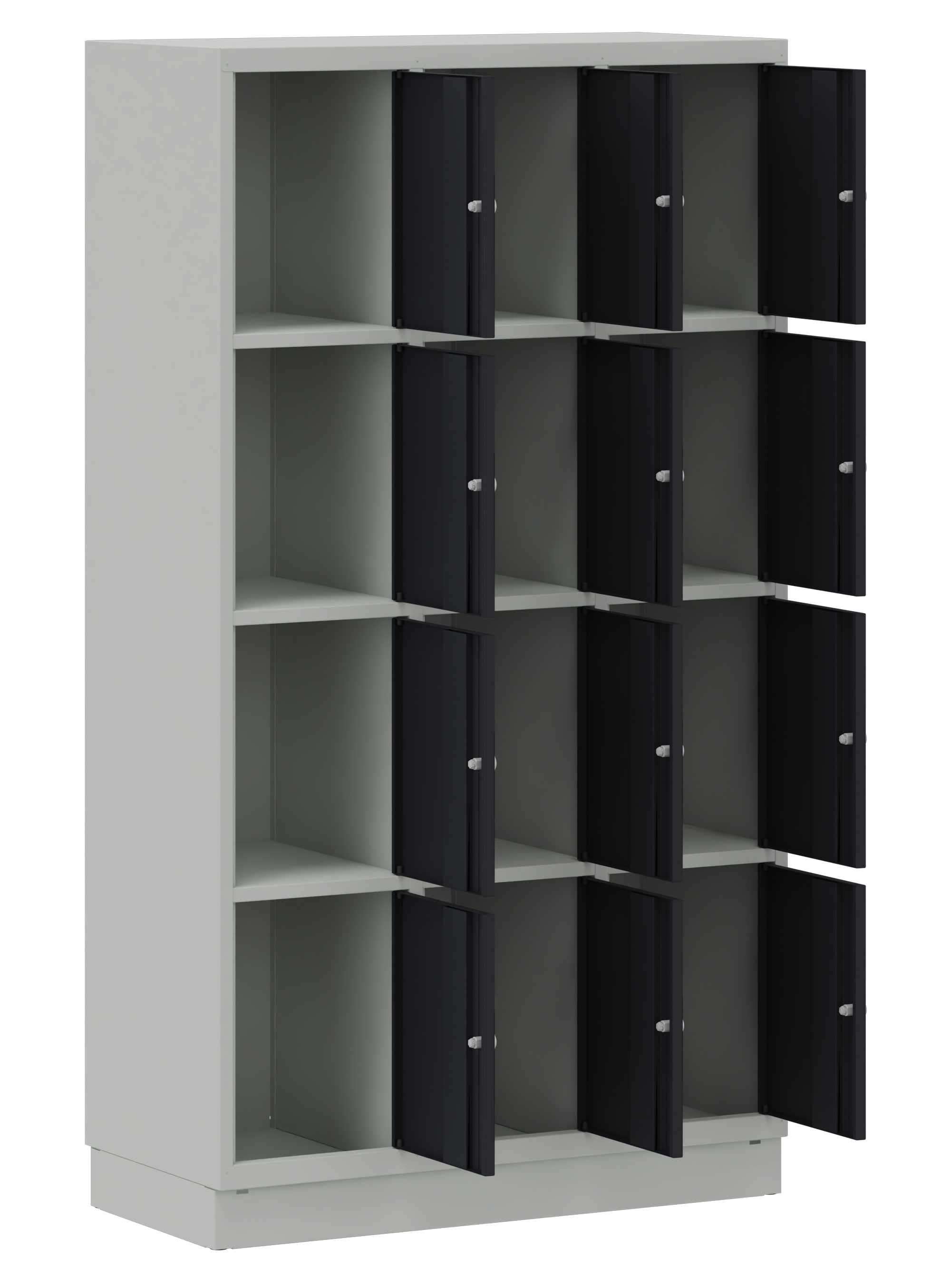 Schultaschenschrank 3x4 Fächer anthrazit/ grau