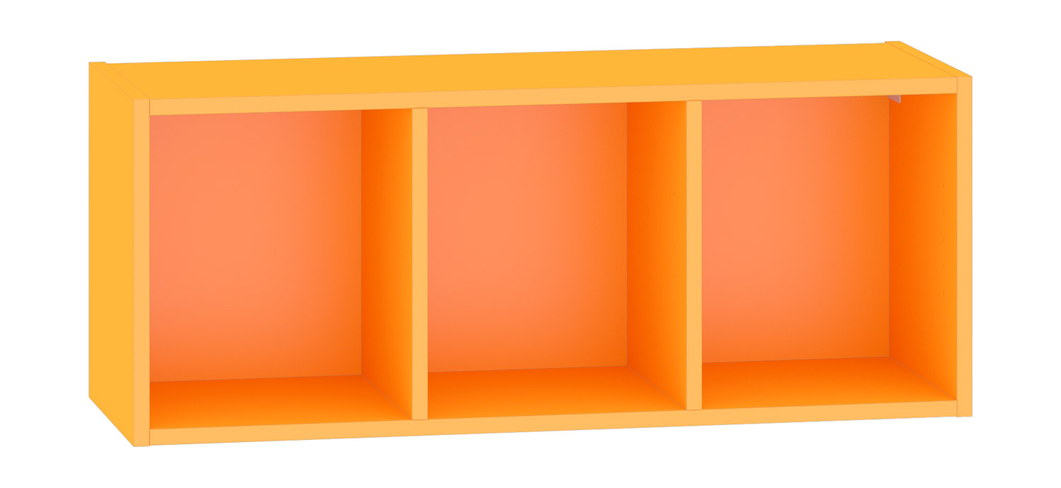 Hängeregal 2 Mittelseiten Breite 100 cm, orange