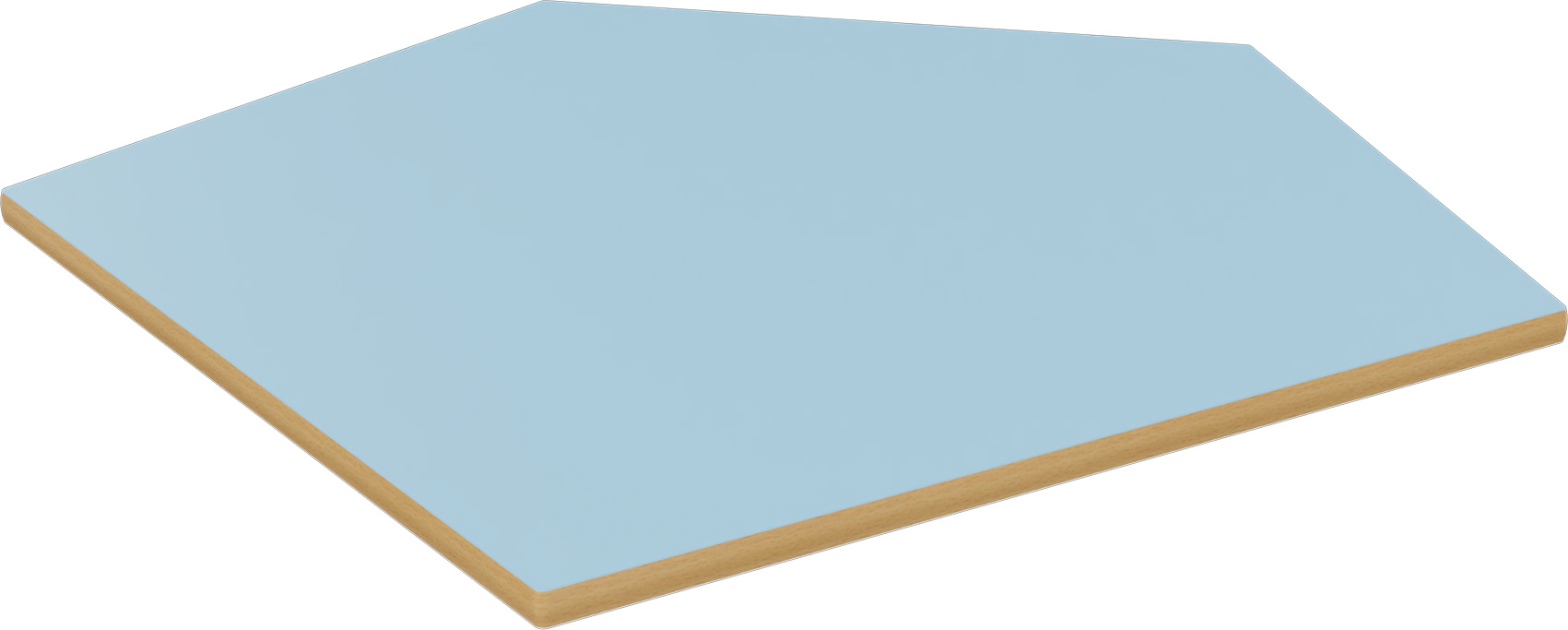Fünfeck Tischplatte klein blau