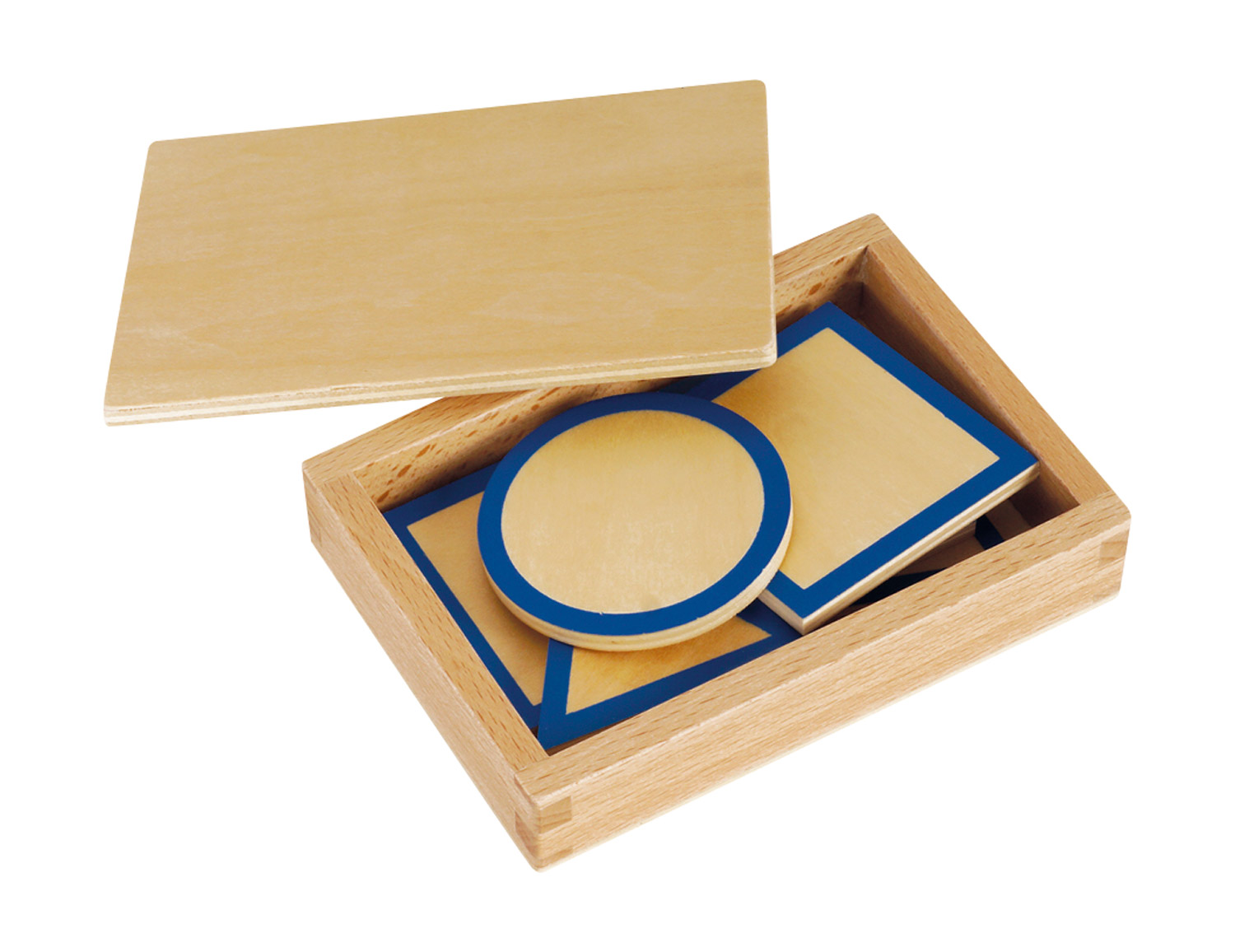 Geometrische Grundtäfelchen im Kasten