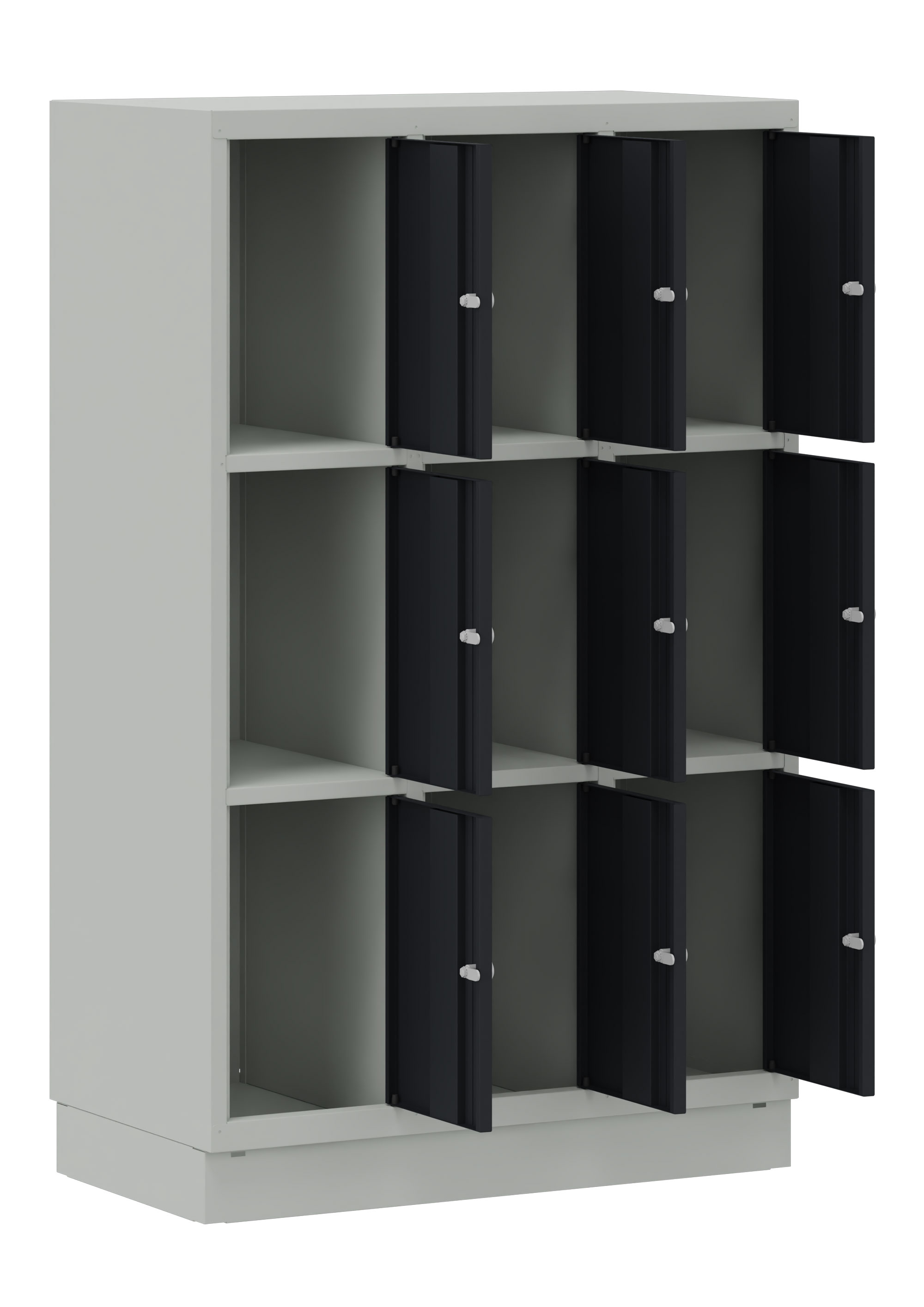 Fächerschrank 3x3 Fächer anthrazit/ grau