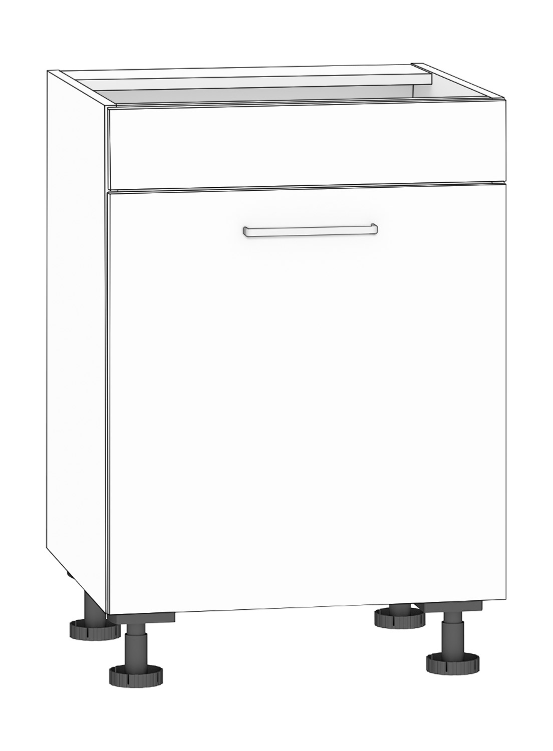 Mülleimerschrank Breite 60 cm, weiß