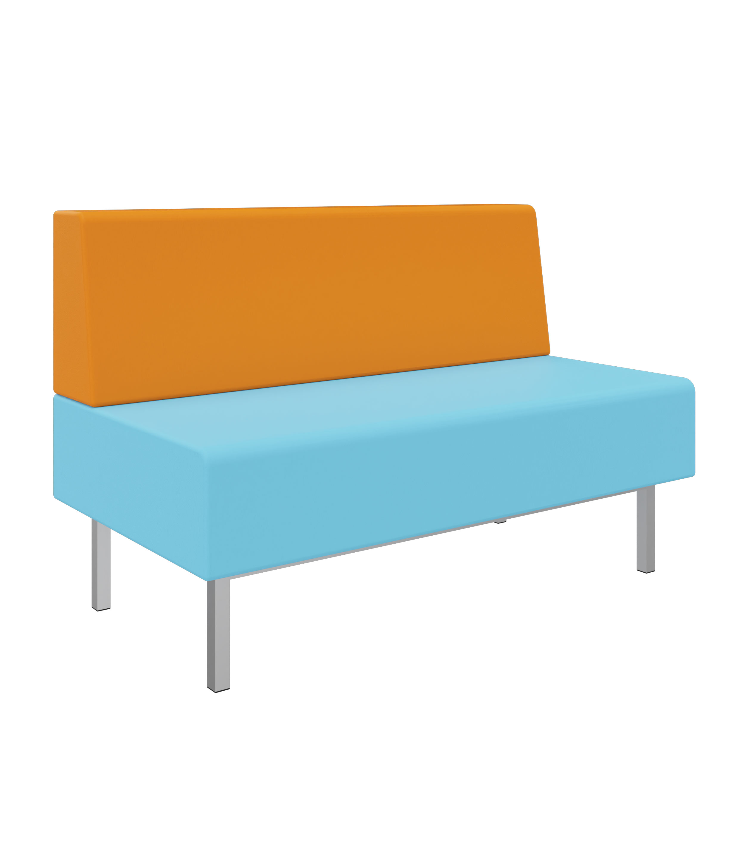 Litti Bank 2-Sitzer SOFTSKIN eisblau / orange