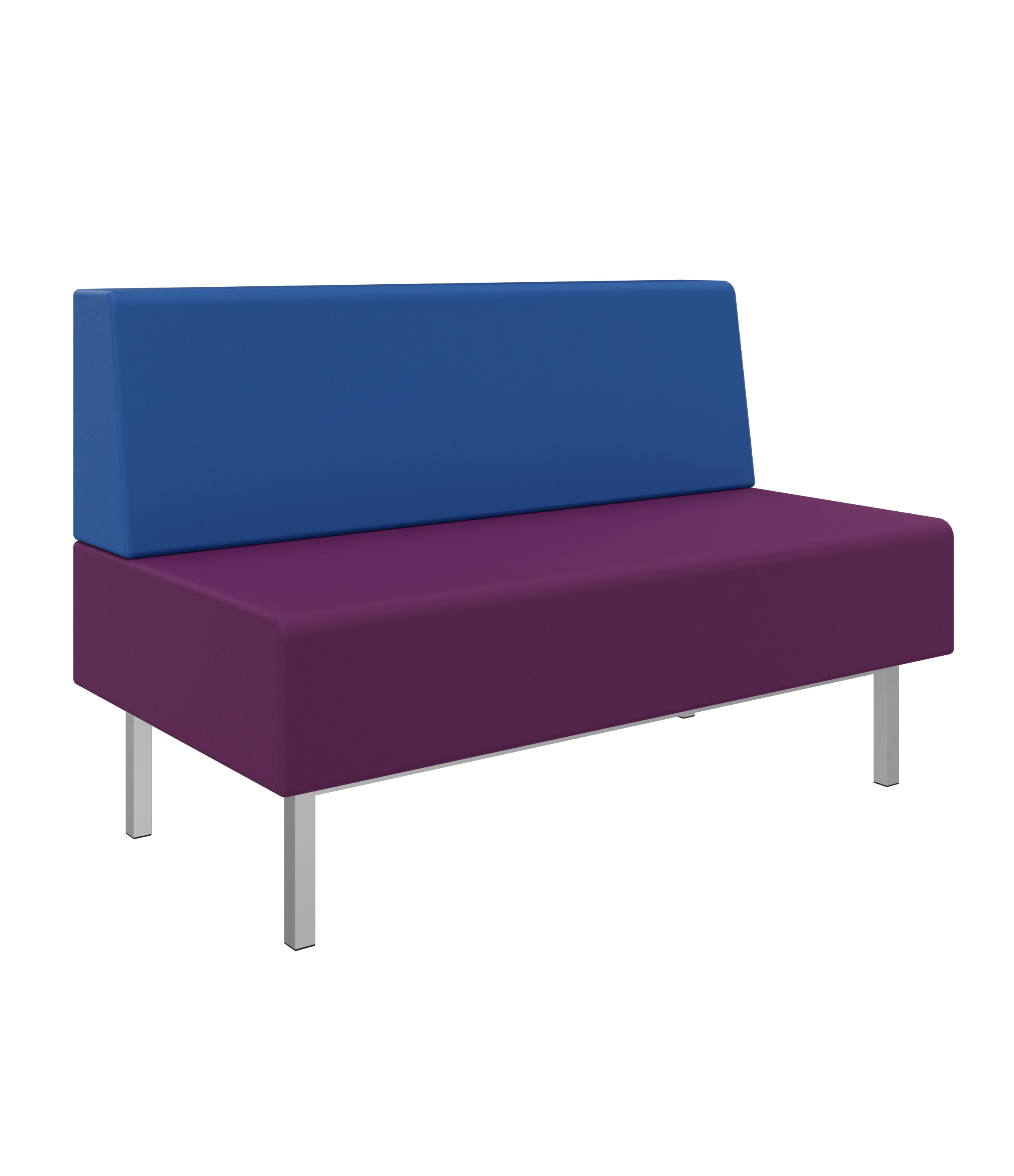 Litti Bank 2-Sitzer SOFTSKIN lila / royalblau