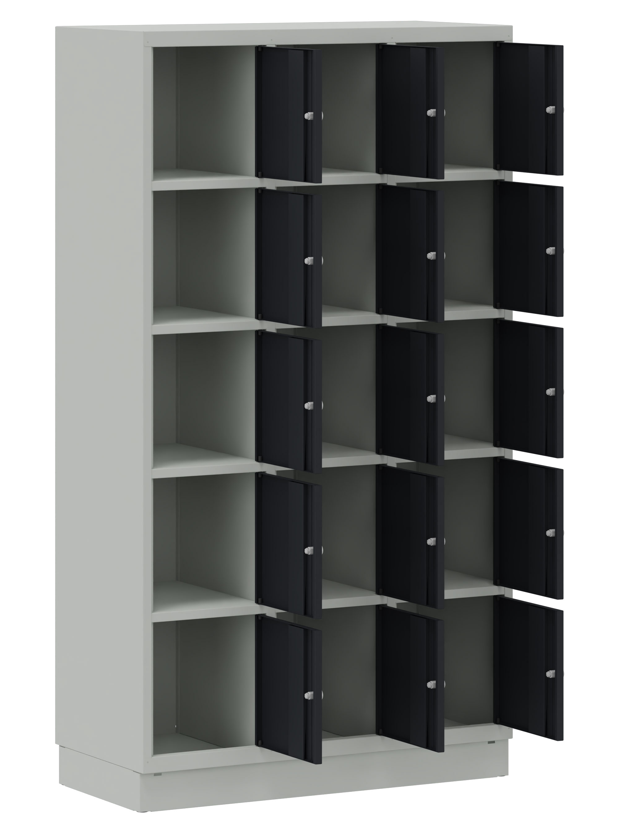 Schultaschenschrank 3x5 Fächer anthrazit/ grau