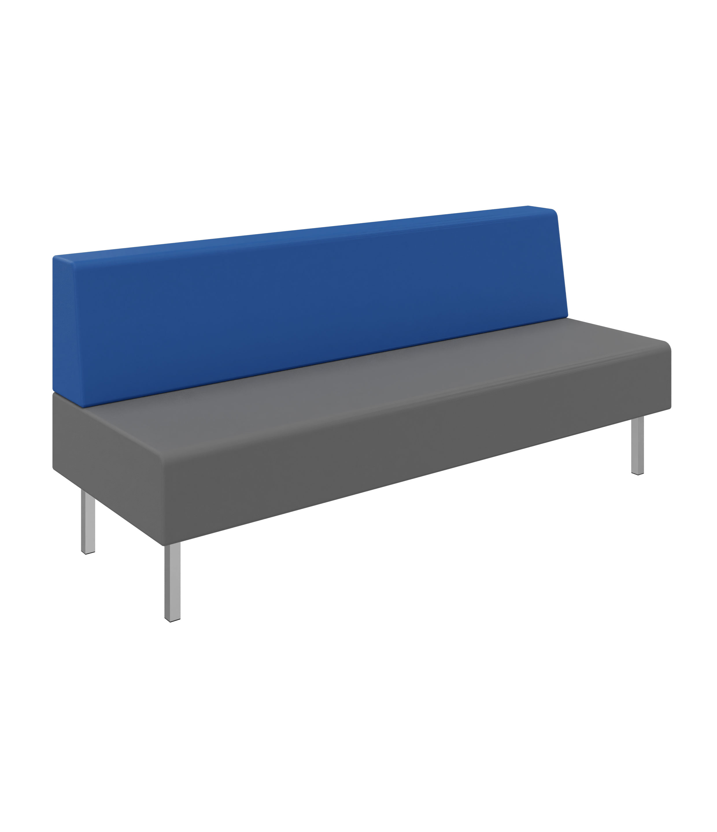 Litti Bank 3-Sitzer SOFTSKIN grau / royalblau