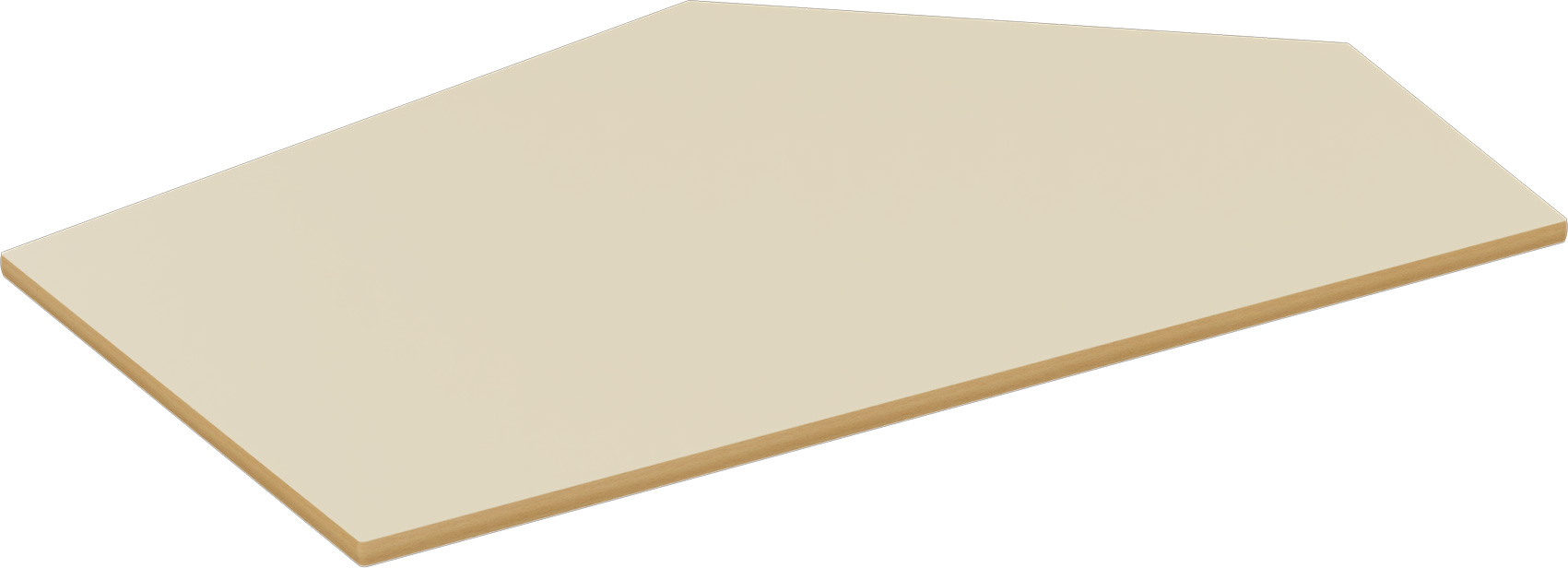 Fünfeck Tischplatte groß beige
