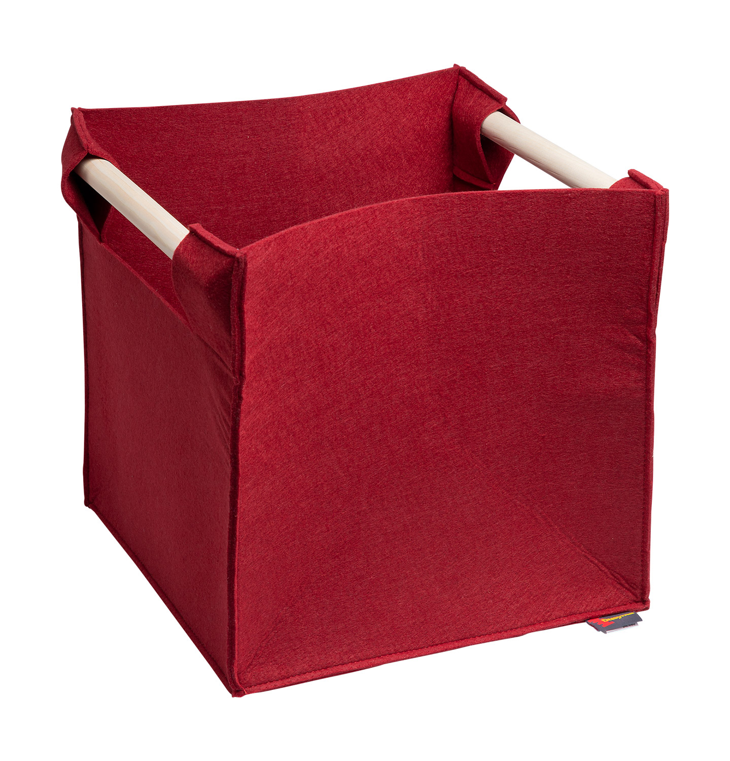 Filzkorb mit Holzgriff bordeaux Filzkorb mit Holzgriff bordeaux
