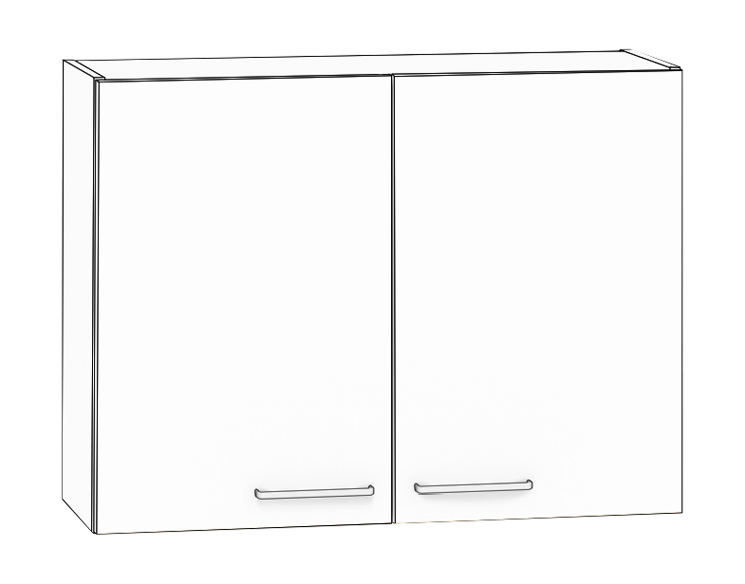 Hängeschrank 2 Türen Breite 100 cm, weiß