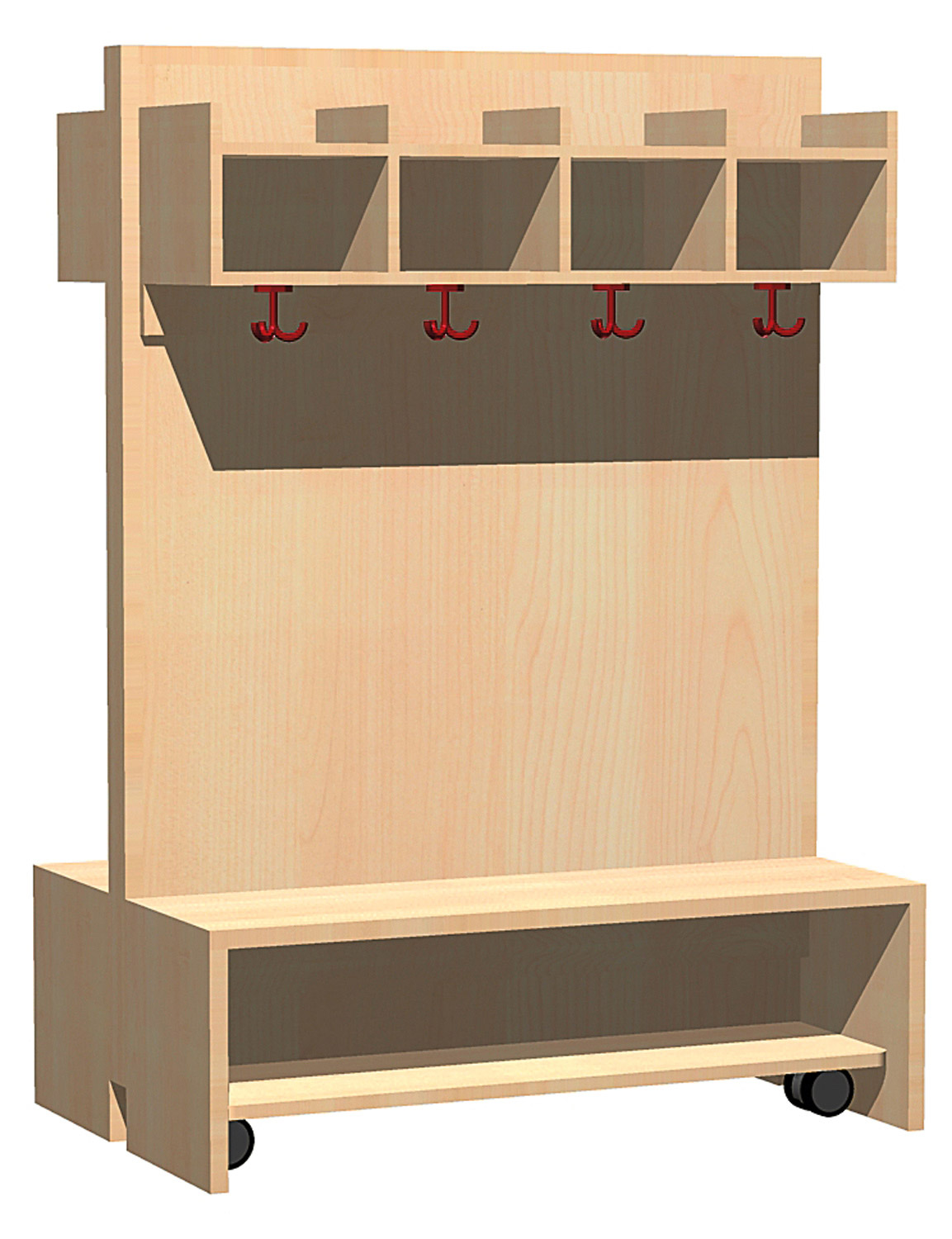 Mobile Garderobe 8 Plätze, 105 cm Lang