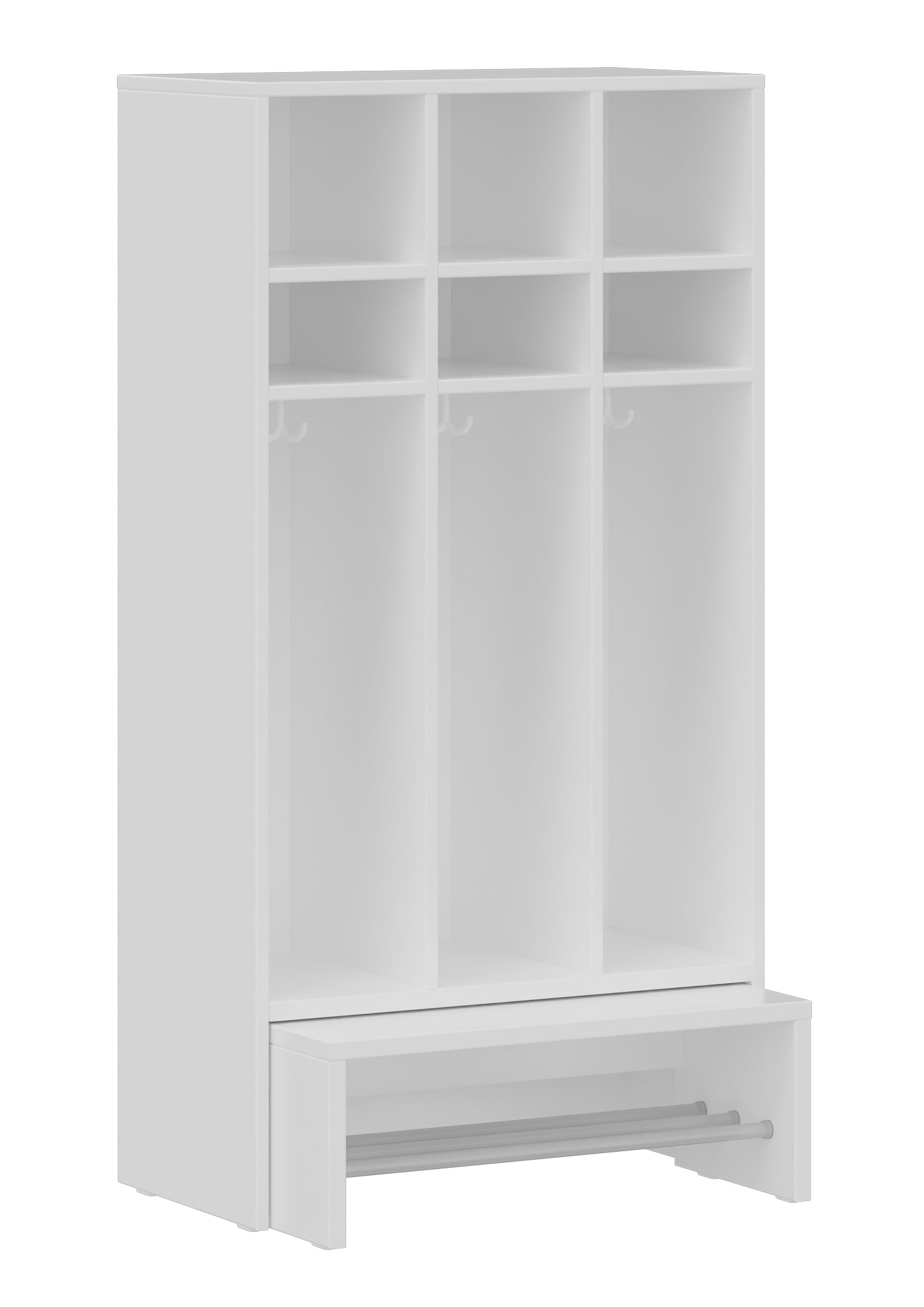 hej Garderobe mit Ausziehbank B mit 22,6 cm Fachbreite Größe 1, 3 Schrankfächer