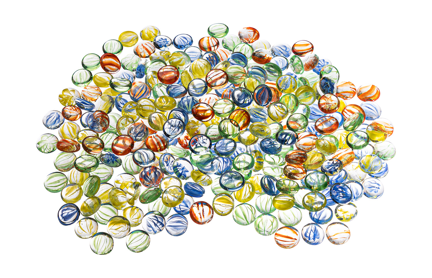 Glas Nuggets bunt, gemustert