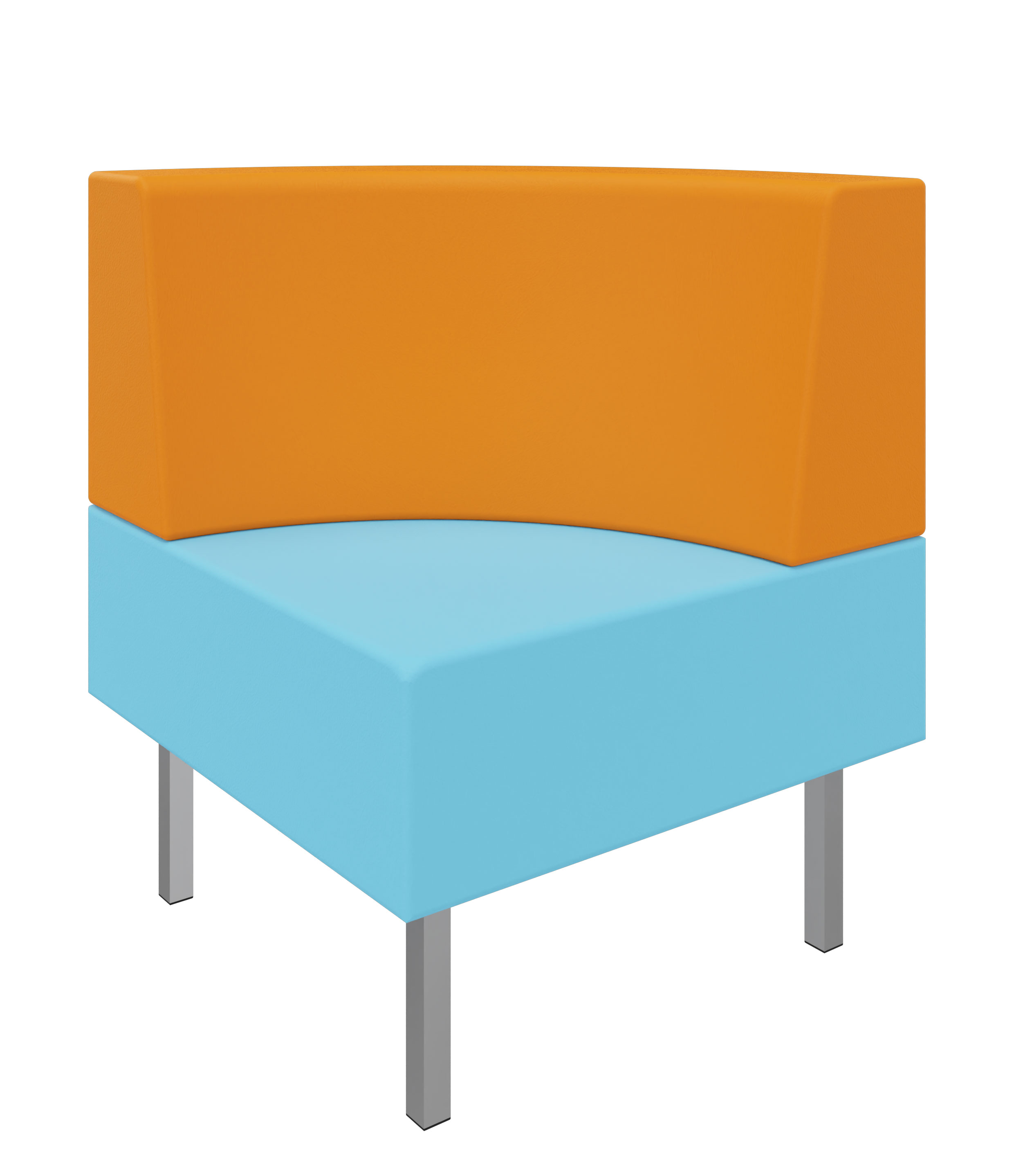 Litti Viertelkreis Inneneck SOFTSKIN eisblau / orange