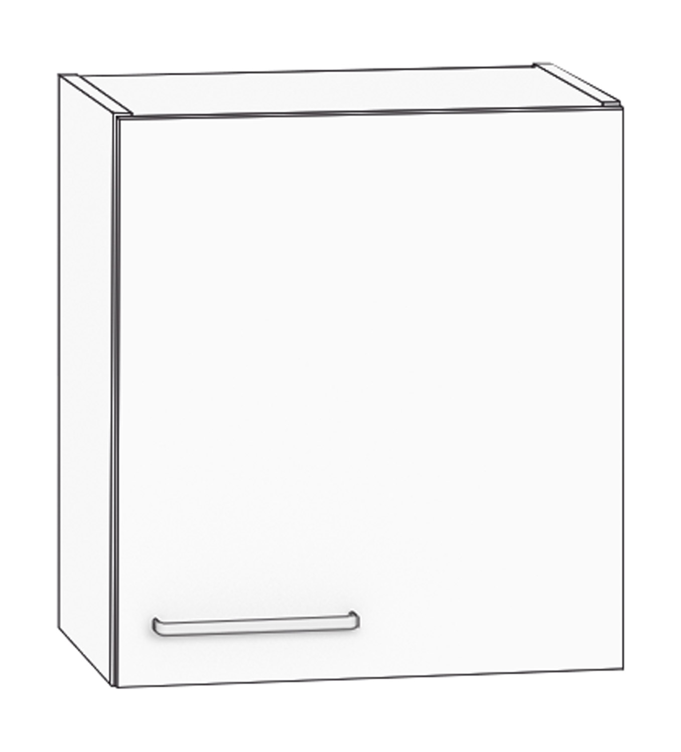 Hängeschrank Breite 50 cm, Türanschlag rechts, weiß
