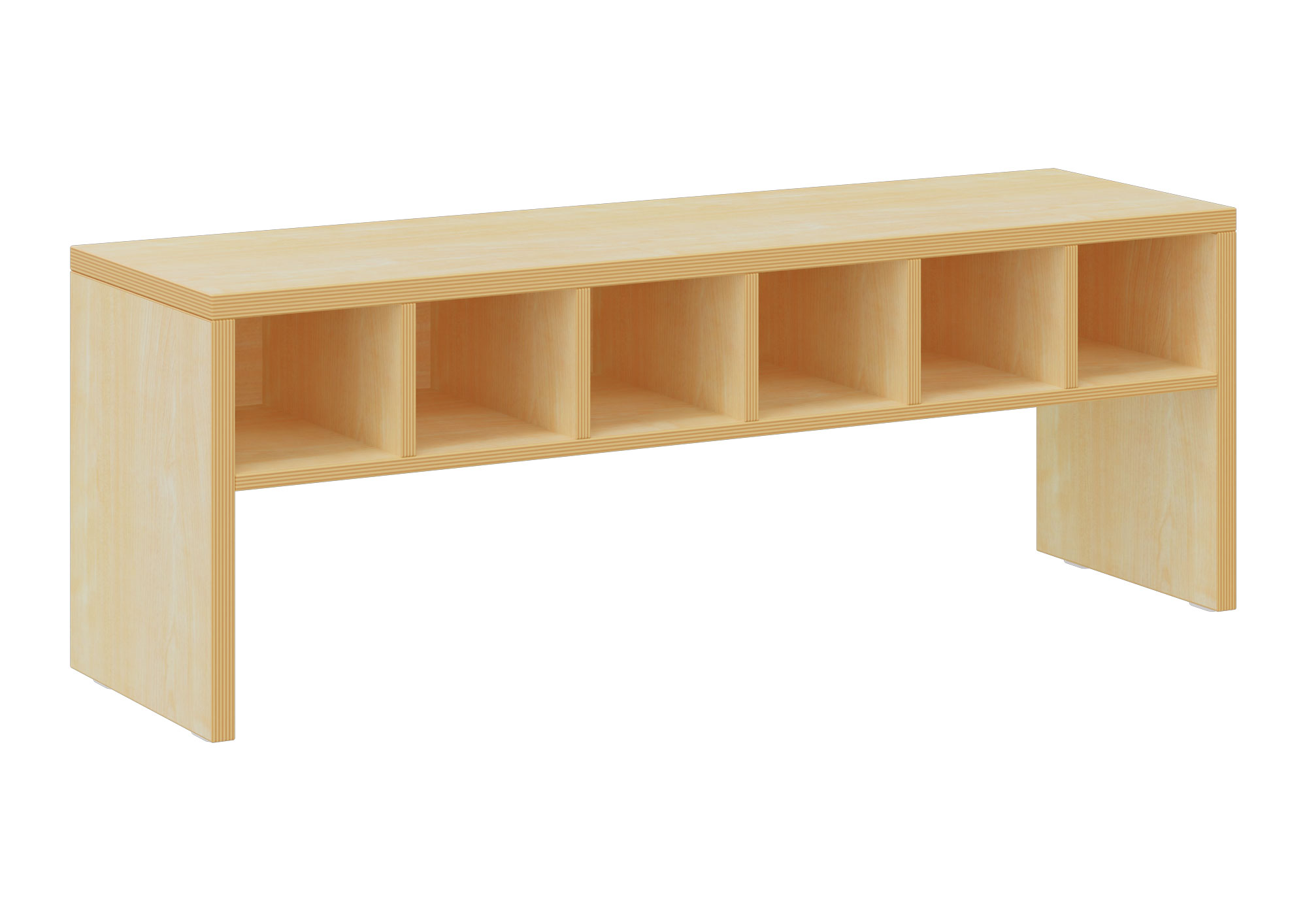 hej Garderobenbank T mit Fächern Höhe 43 cm, Breite 119,6 cm, Ahorn Dekor