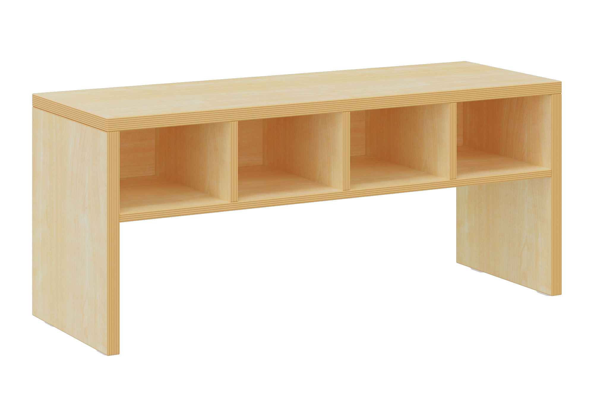 hej Garderobenbank T mit Fächern Höhe 43 cm, Breite 100 cm, Ahorn Dekor
