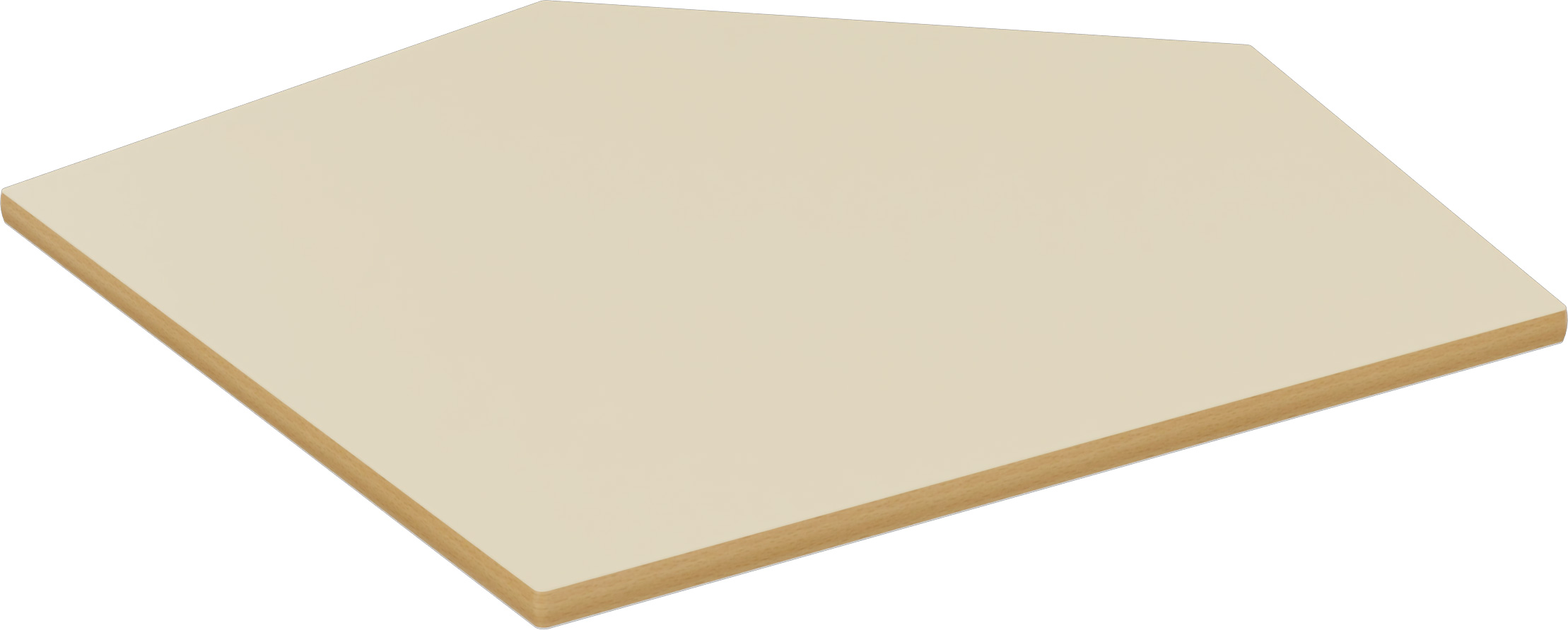Fünfeck Tischplatte klein beige