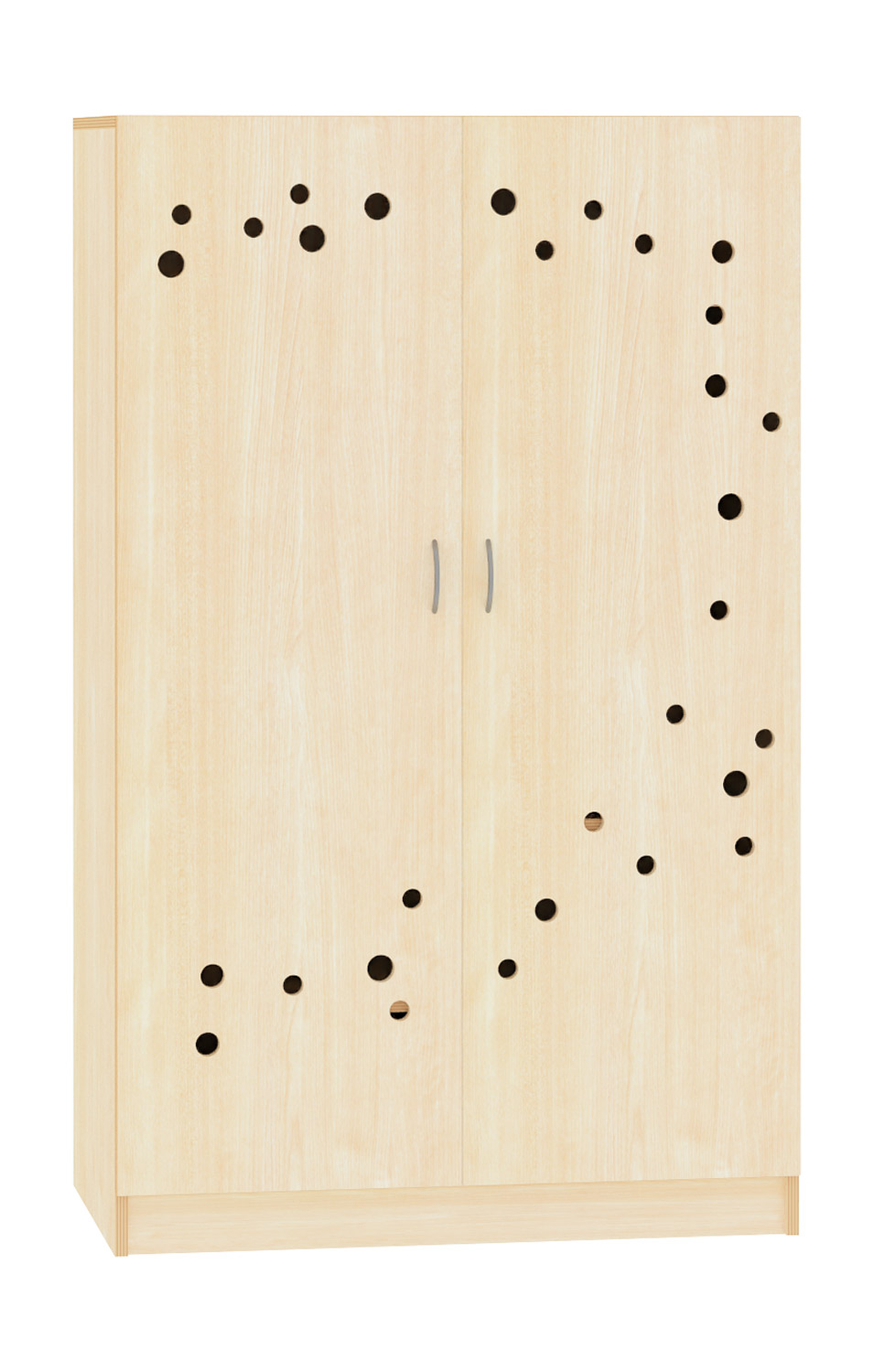 Deckenschrank, Breite 100 cm. Türen mit Lüftungslöchern 62 cm tief, Ahorn Dekor