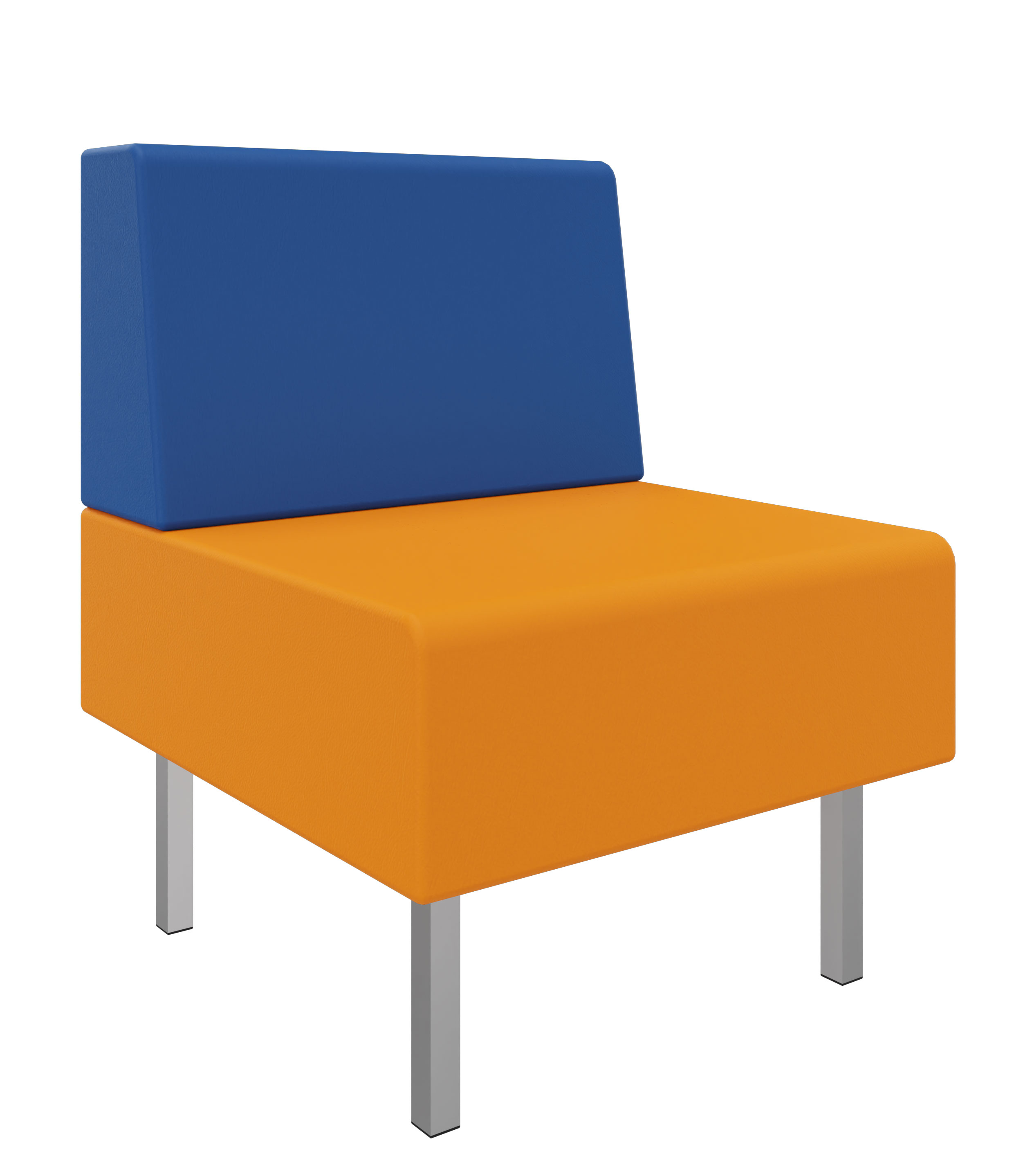 Litti Sessel SOFTSKIN orange / royalblau