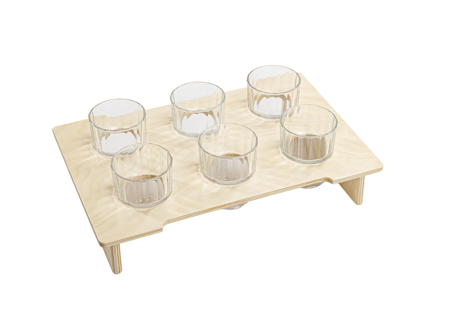 Gläsertablett A4 für 6 Gläser