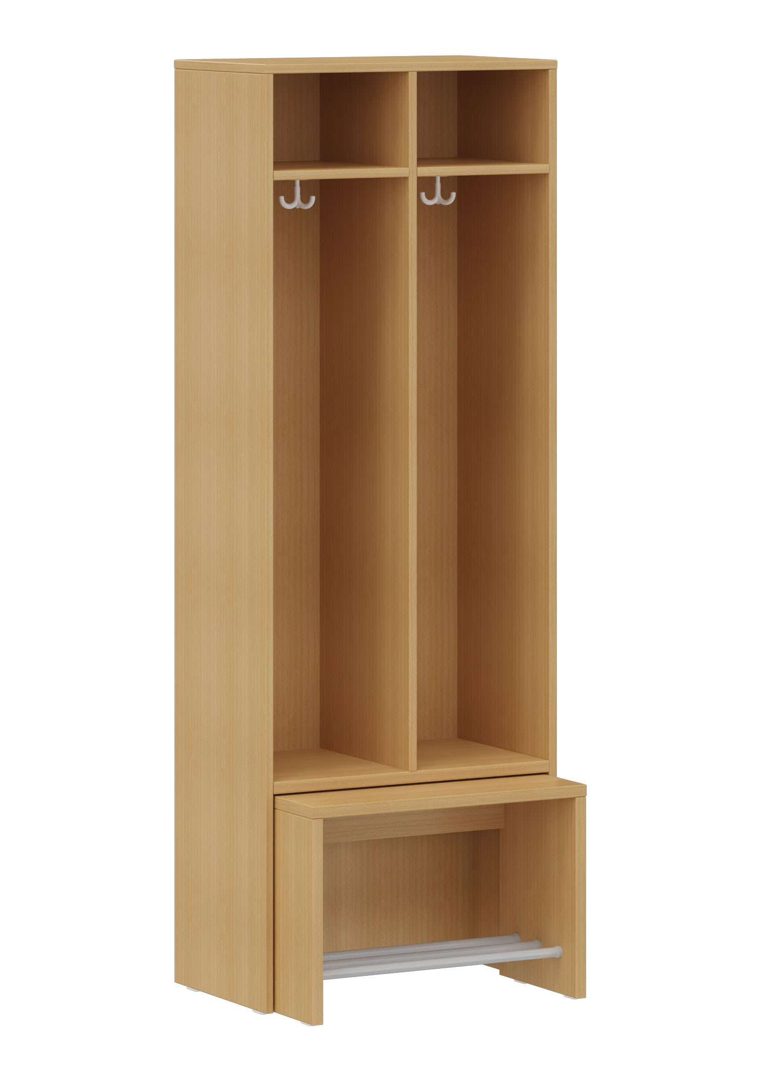 hej Garderobe mit Ausziehbank B mit 30,8 cm Fachbreite Größe 5, 2 Schrankfächer