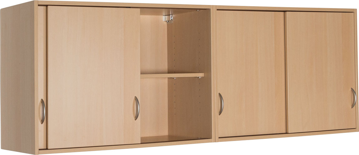 Hängeschrank mit Holzschiebetüren, Breite 100 cm