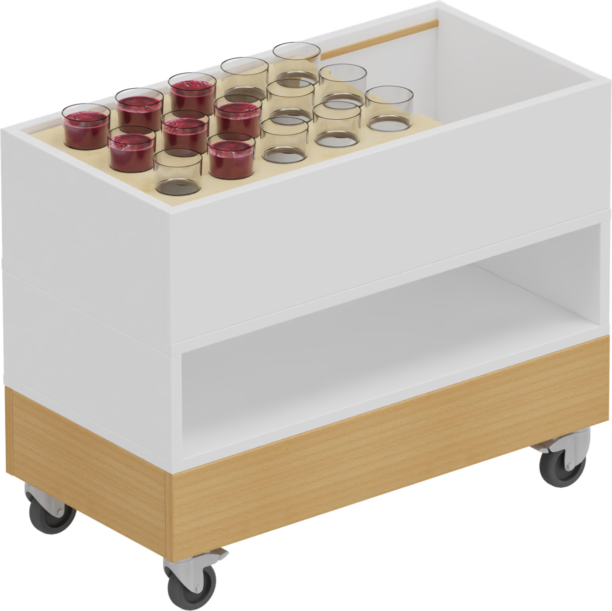 Gläsertablett A4 für 6 Gläser