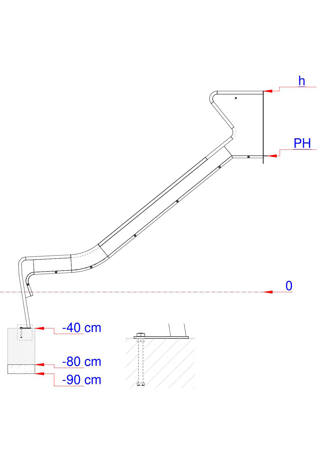Rutsche für PH 150 cm Rutsche für PH 150 cm