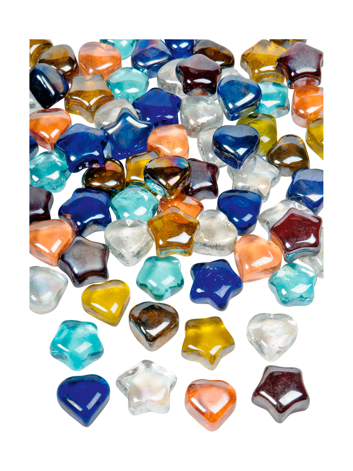 Glas Nuggets Herz und Stern