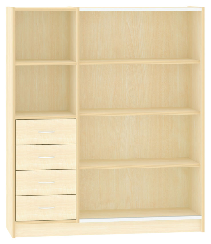 Raumteilregal für Schiebetür, Breite 125 cm