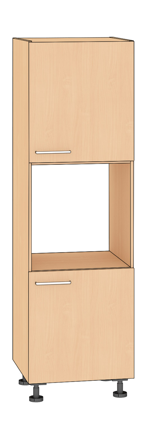 Hochschrank Backofen, Höhe 201,25 cm Türanschlag rechts, Buche