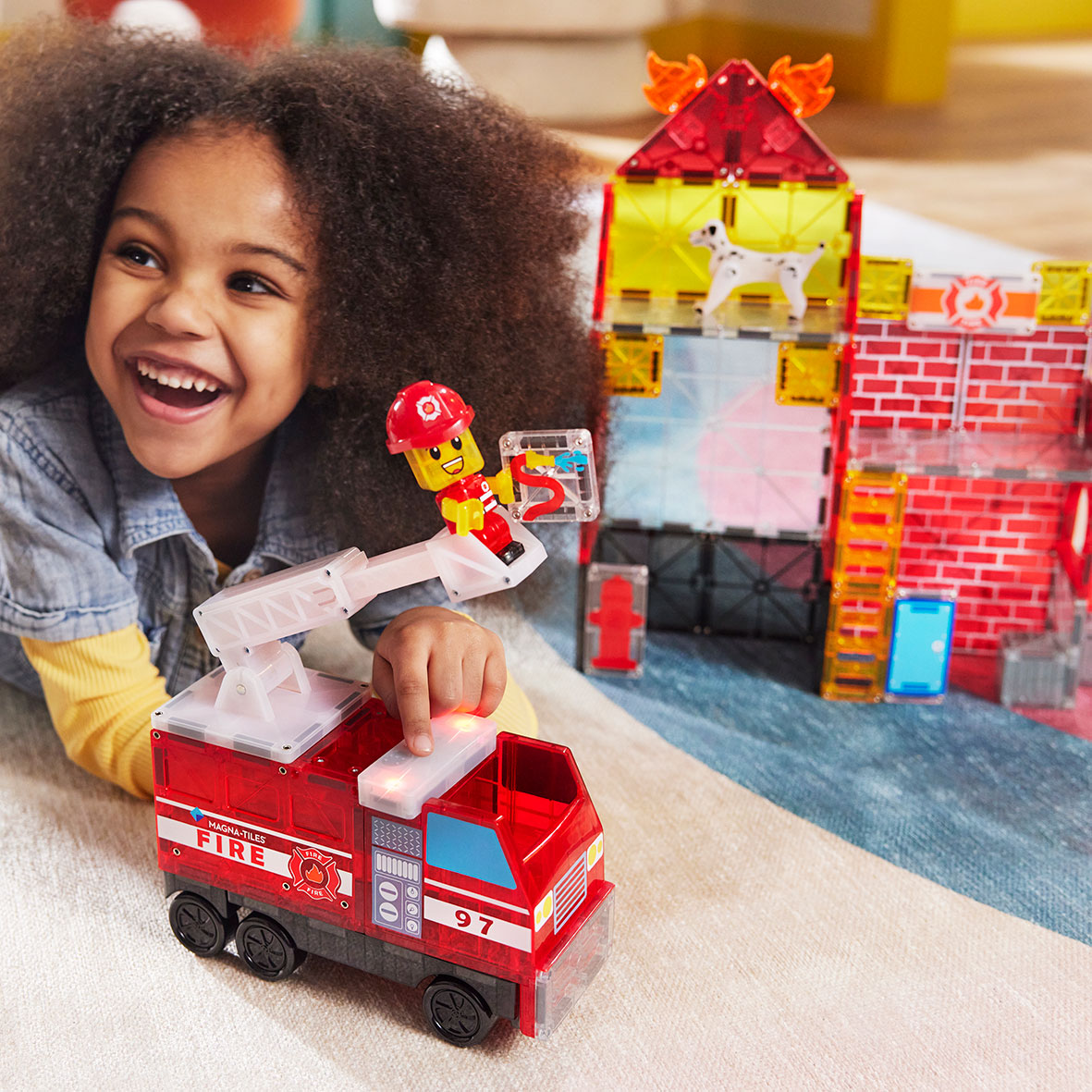 MAGNA-TILES® Feuerwehrstation