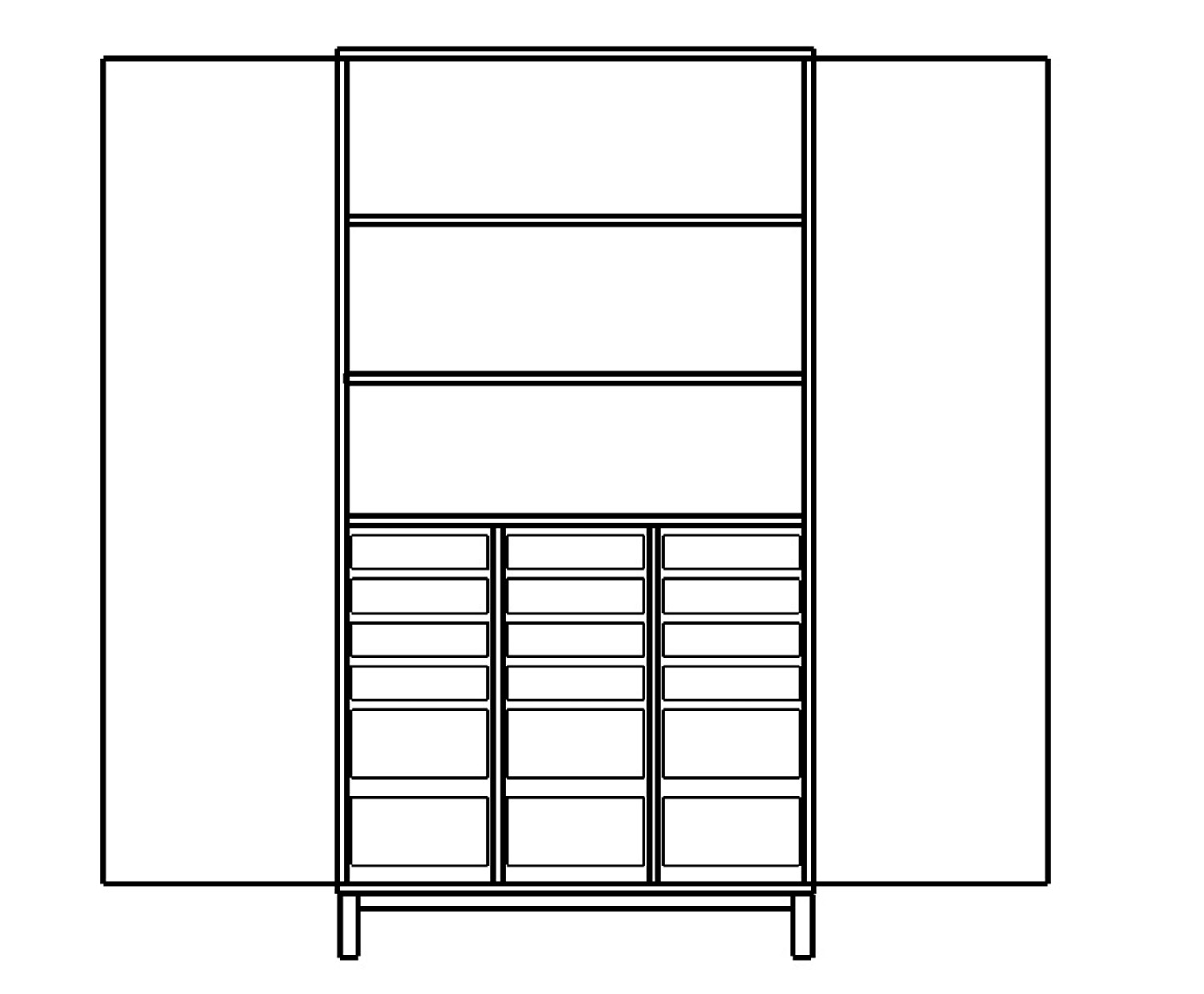 Hochschrank für Kunstoffkästen Ahorn Dekor mit Beinen