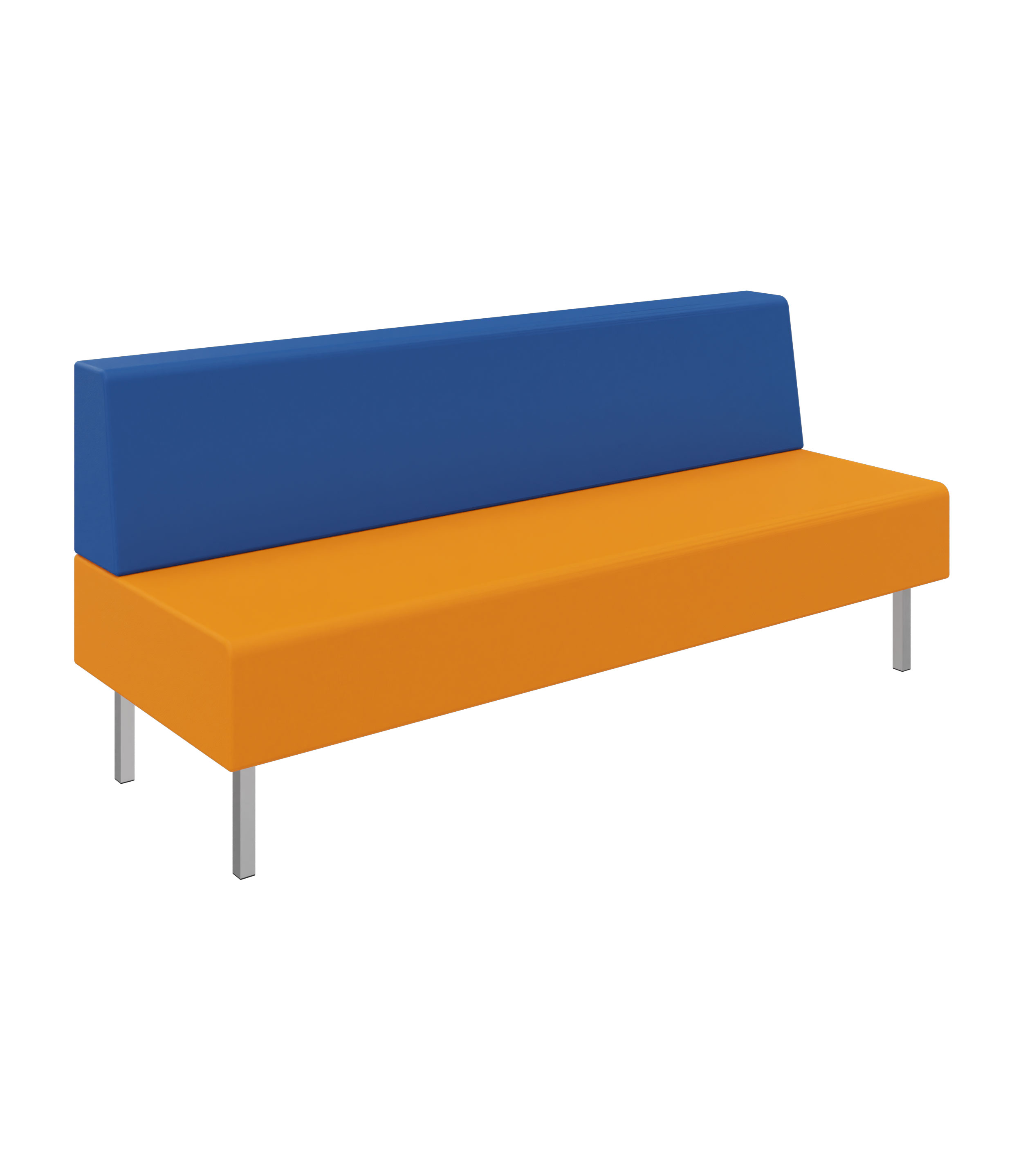 Litti Bank 3-Sitzer SOFTSKIN orange / royalblau