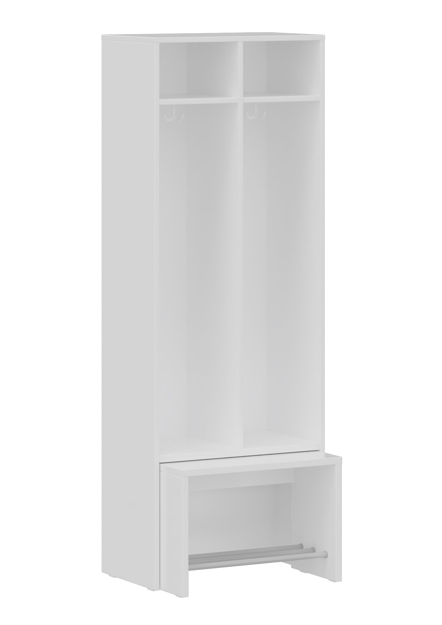 hej Garderobe mit Ausziehbank B mit 30,8 cm Fachbreite Größe 5, 2 Schrankfächer