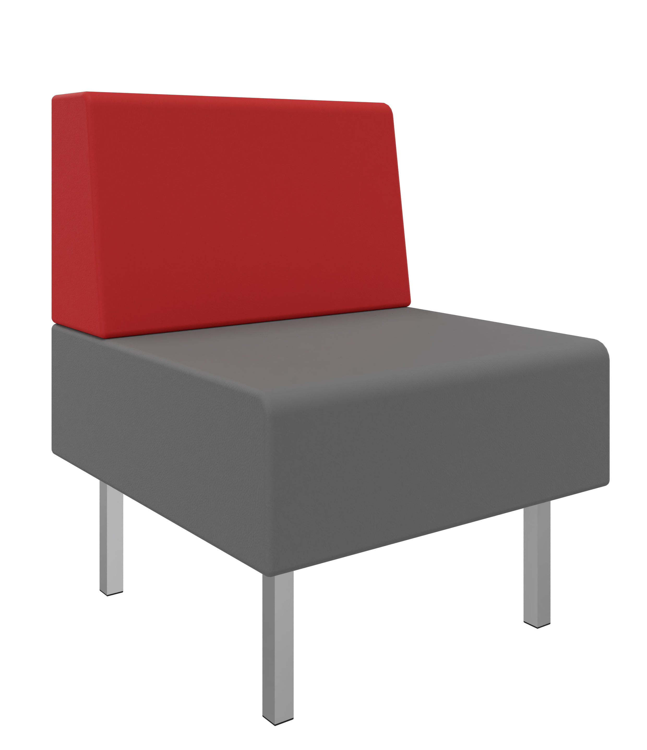 Litti Sessel SOFTSKIN grau / rot